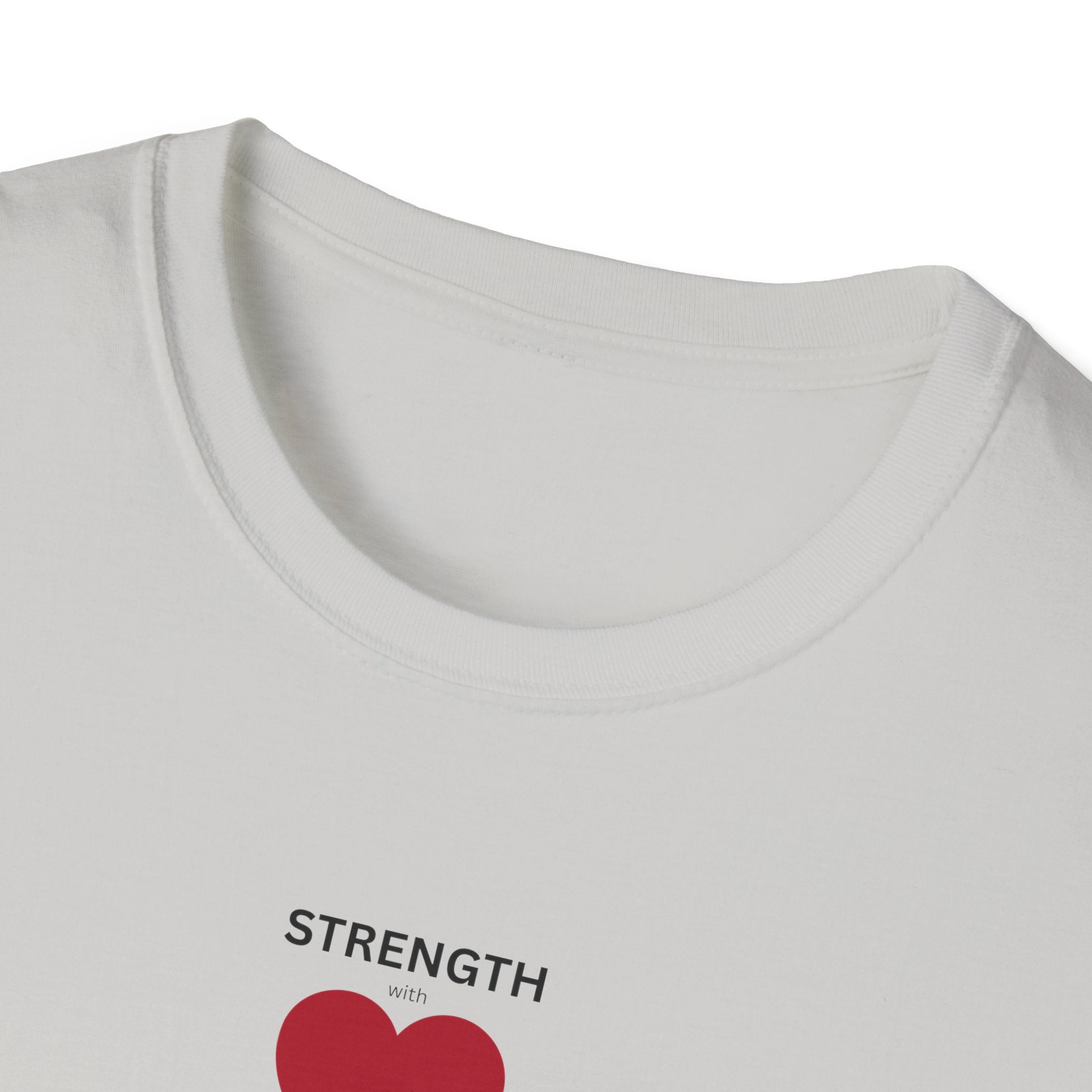 Strength Heart T-Shirt | Small Red Heart Chest Design