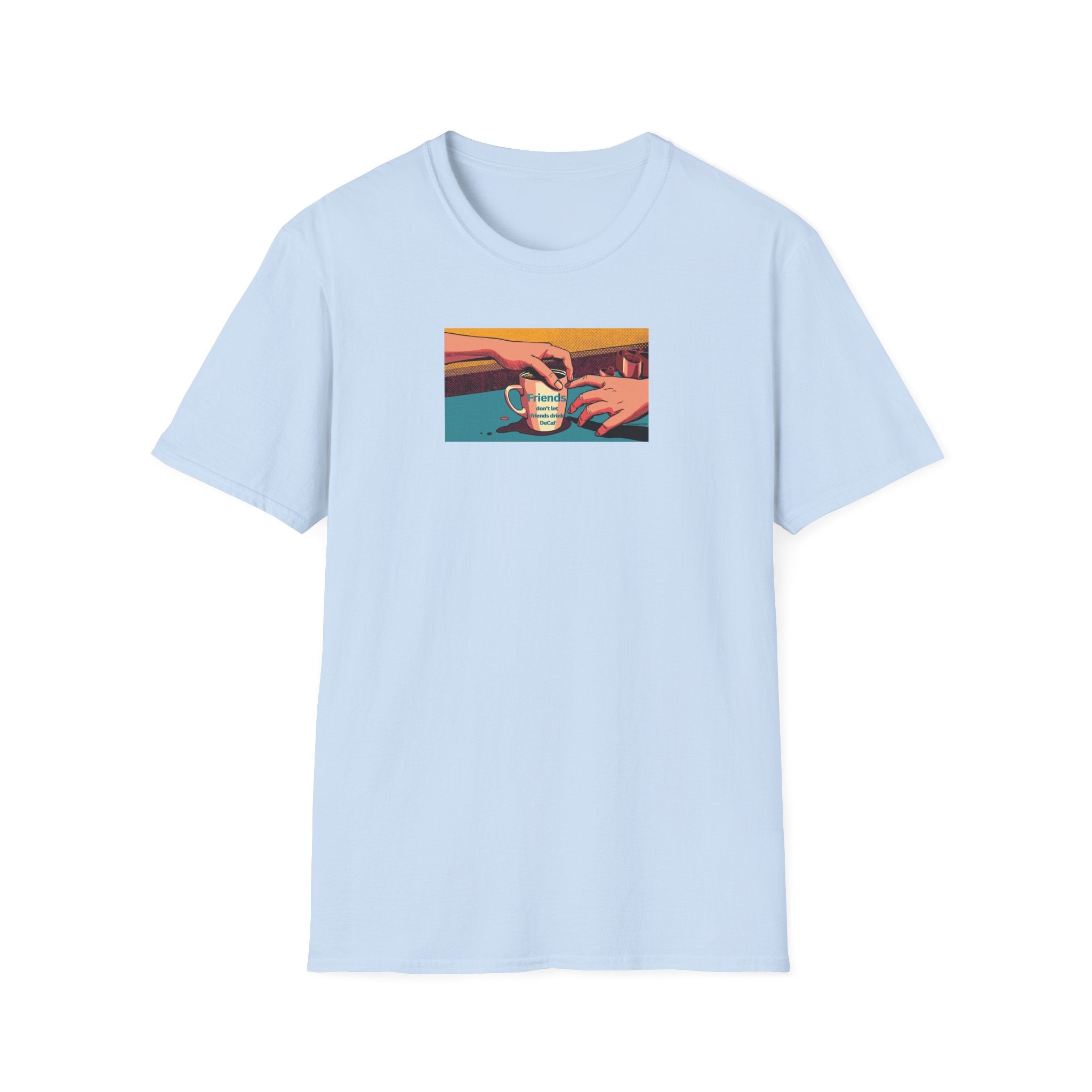Friends don't let friends... T-Shirt | Retro Coffee Art, Warm Morning Illustration
