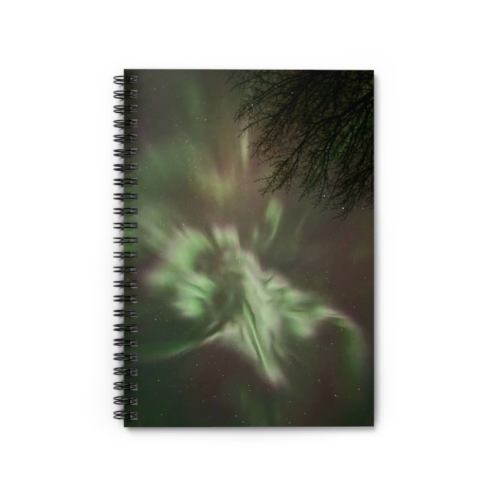 Aurora Night Spiral Notebook — Ethereal Northern Lights Ruled Journal