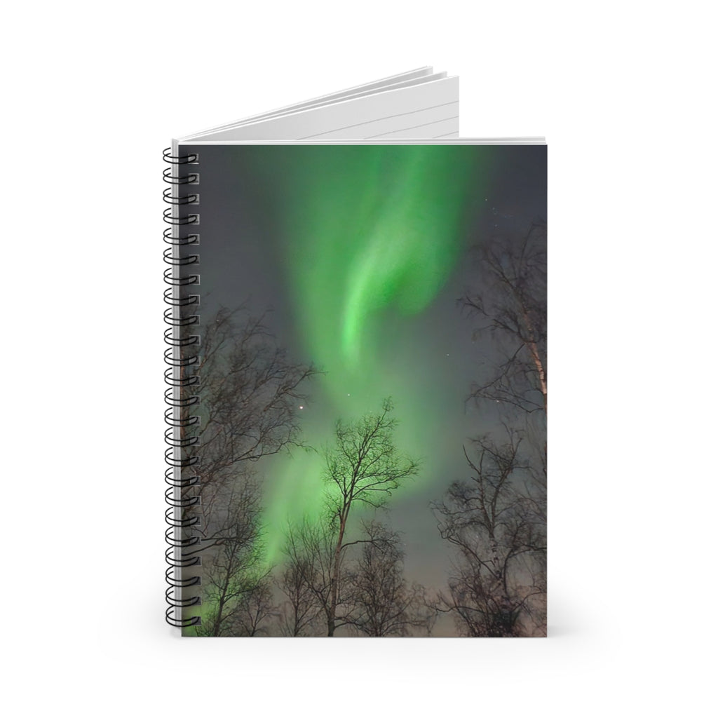 Aurora Night Spiral Notebook — Northern Lights Ruled Journal