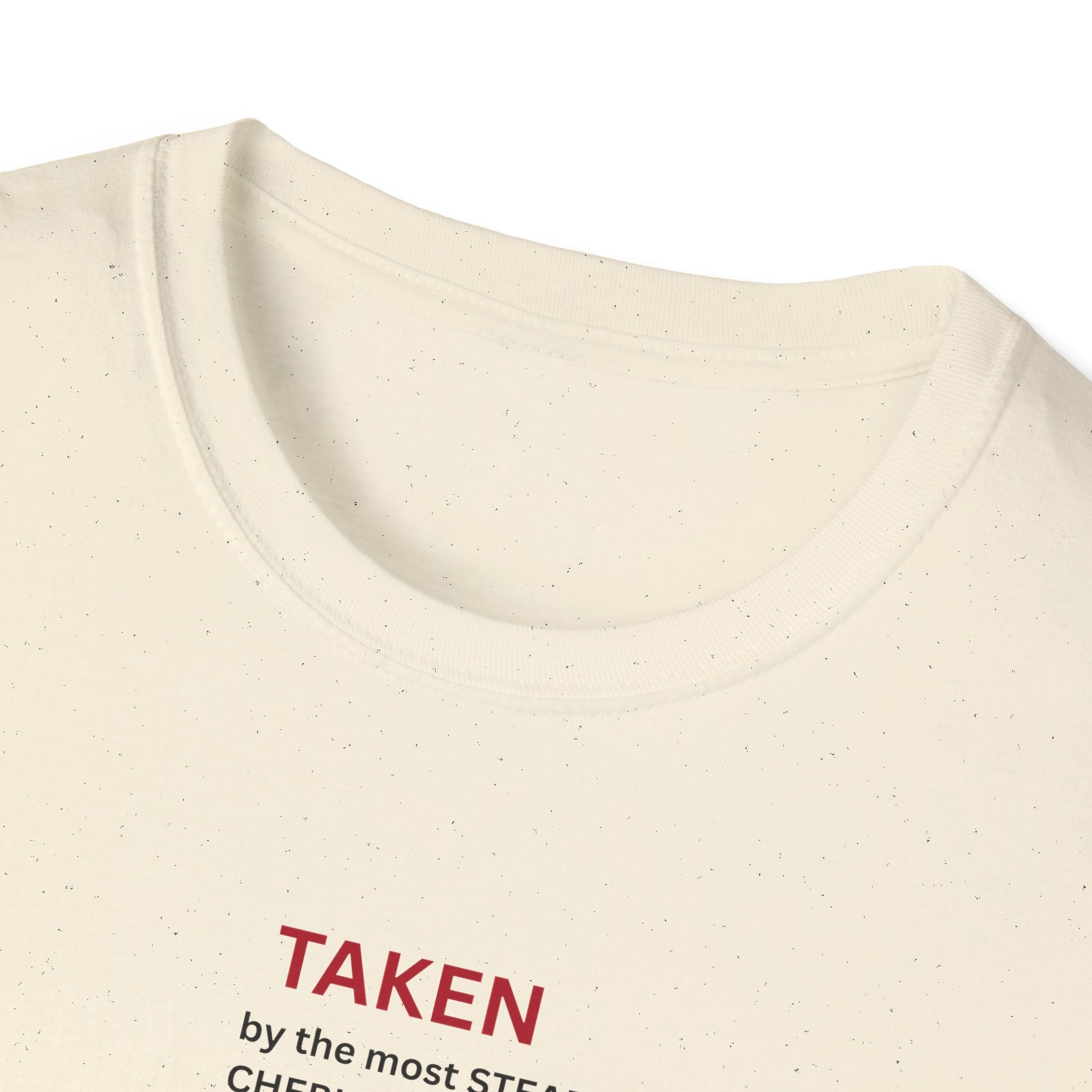 Taken: female version of her man's attributes, text T-Shirt | minimalist relationship quote tee
