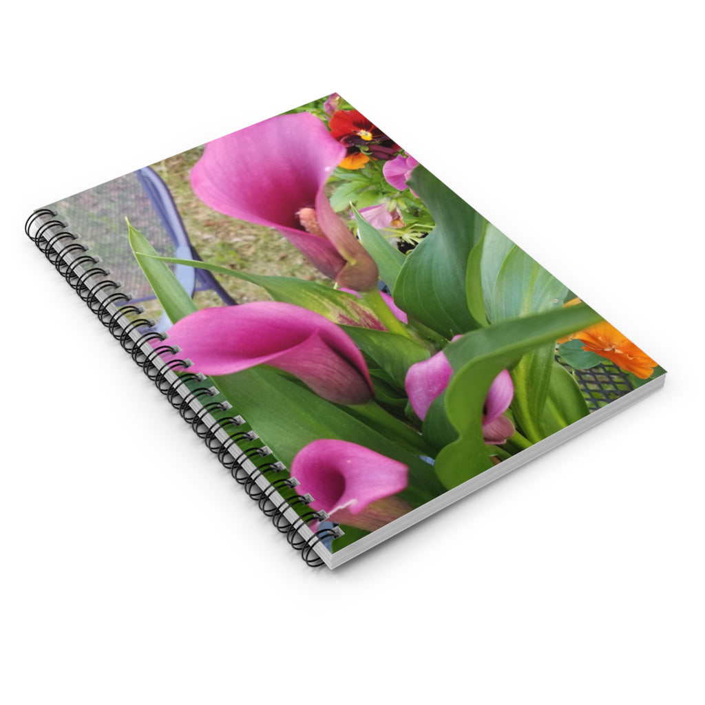 Pink Calla Lily Floral Spiral Notebook | Ruled Journal