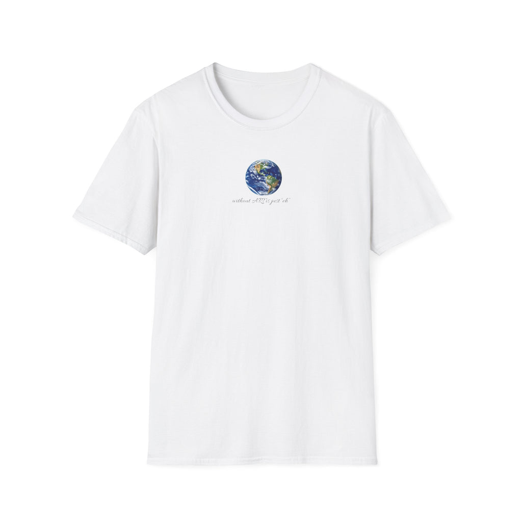 Earth Illustration, Earth with out art is just 'eh', T-Shirt | Small Center Planet Graphic and text