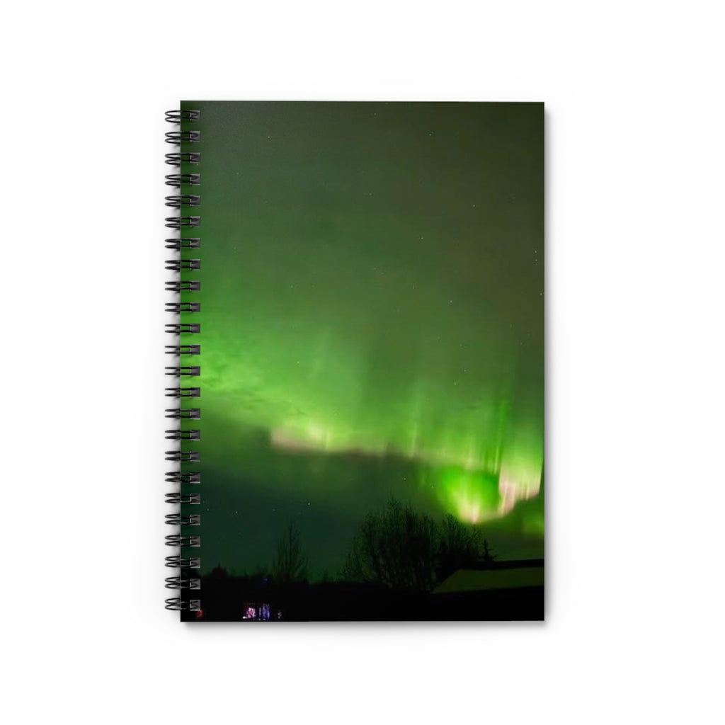 Aurora Night Spiral Notebook — Northern Lights Ruled Journal