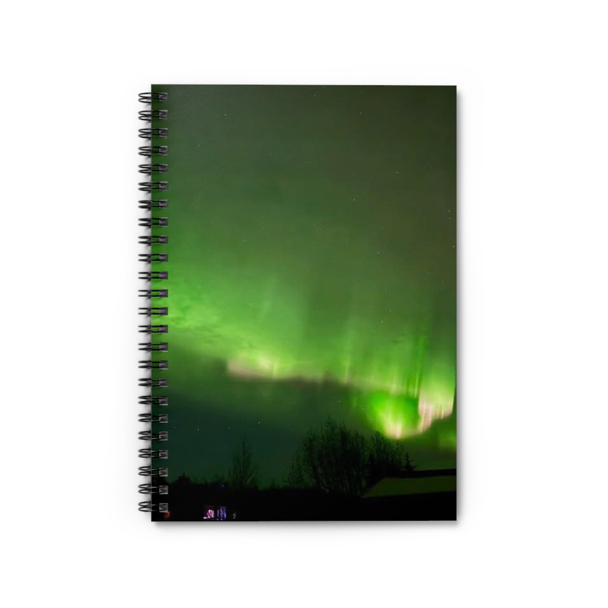 Aurora Night Spiral Notebook — Northern Lights Ruled Journal