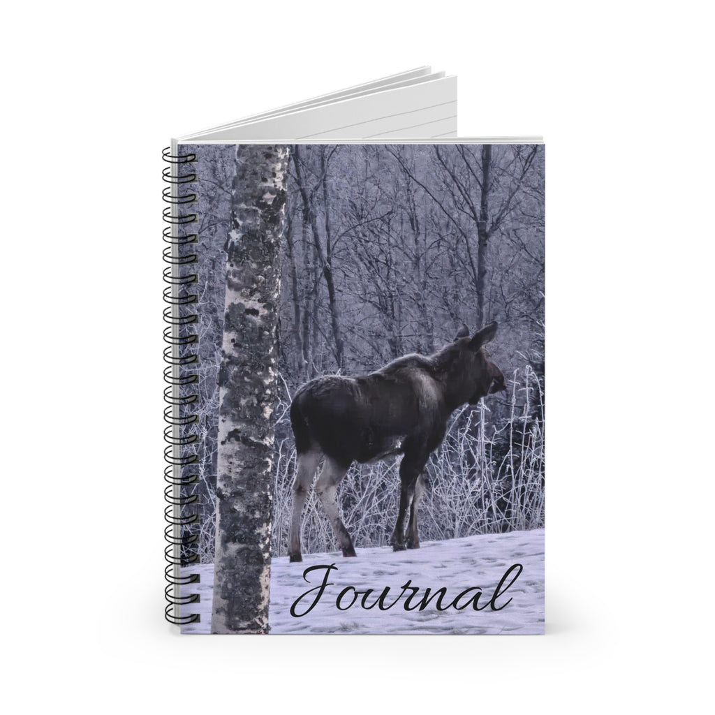 Moose in Winter Journal | Spiral Notebook, Ruled Lines