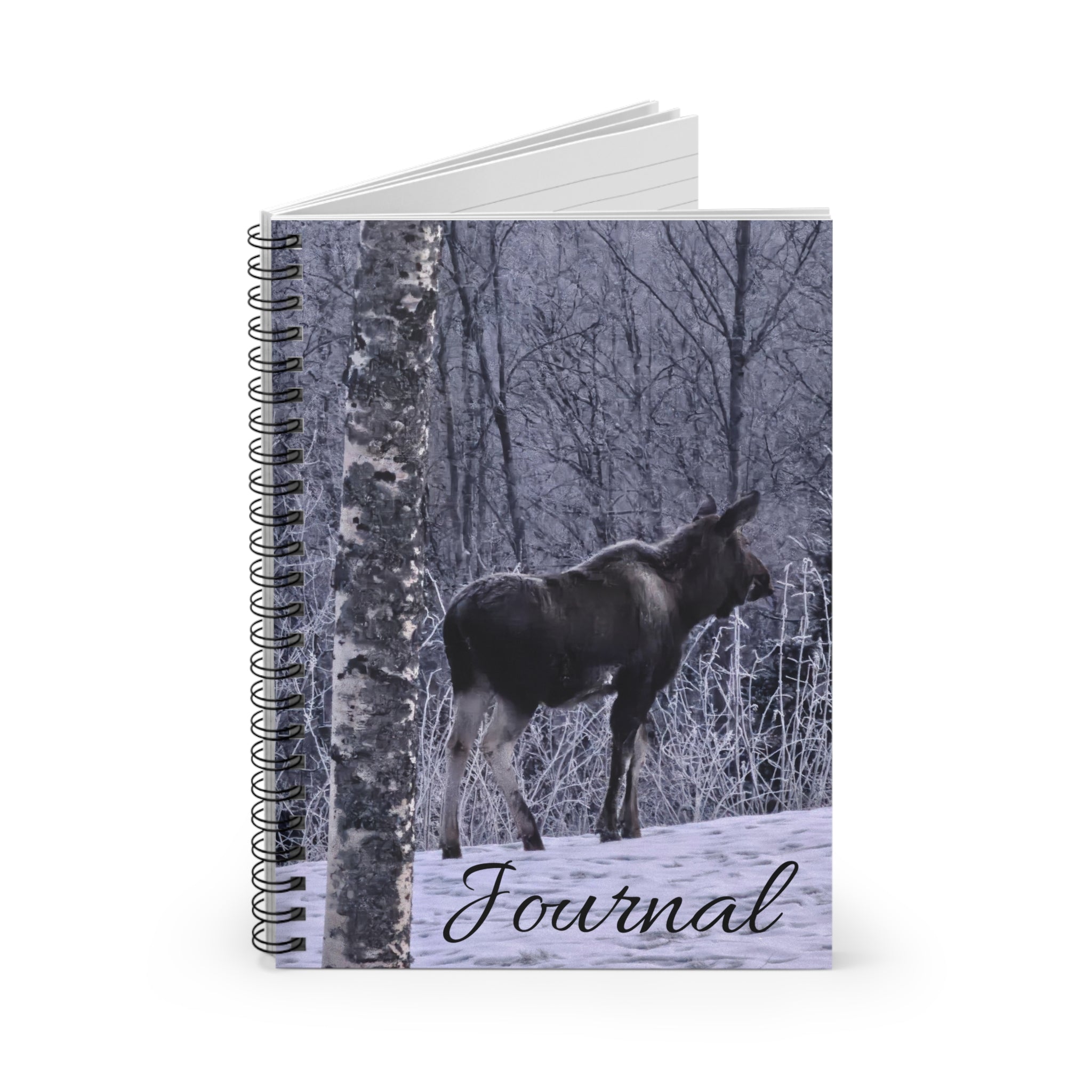 Moose in Winter Journal | Spiral Notebook, Ruled Lines