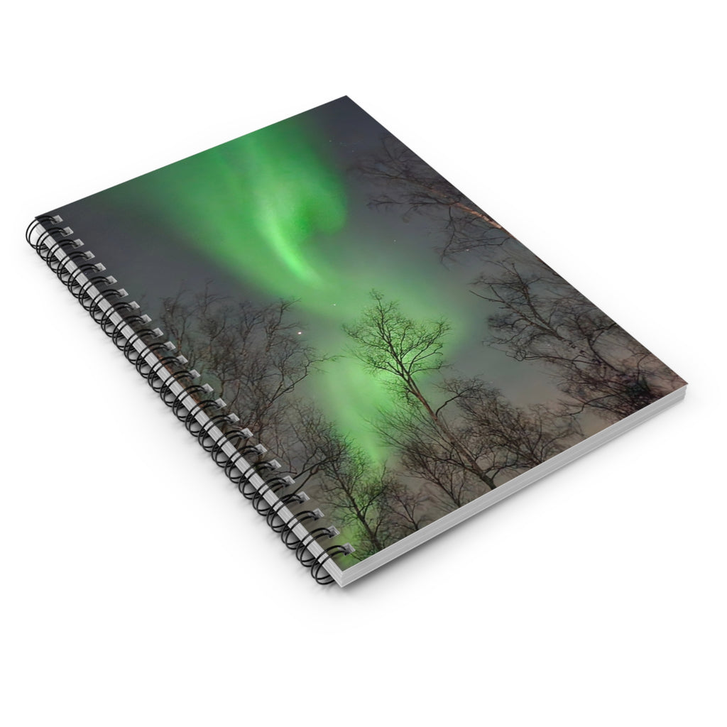 Aurora Night Spiral Notebook — Northern Lights Ruled Journal