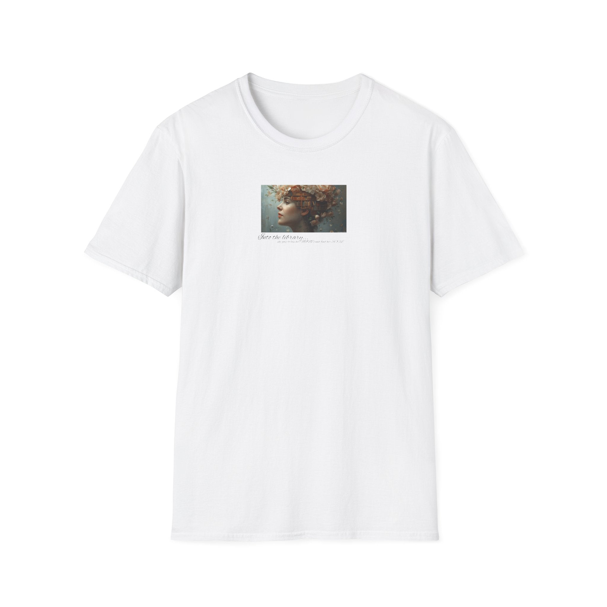 Floral into the library T-Shirt | Woman Face Art, Botanical Hair