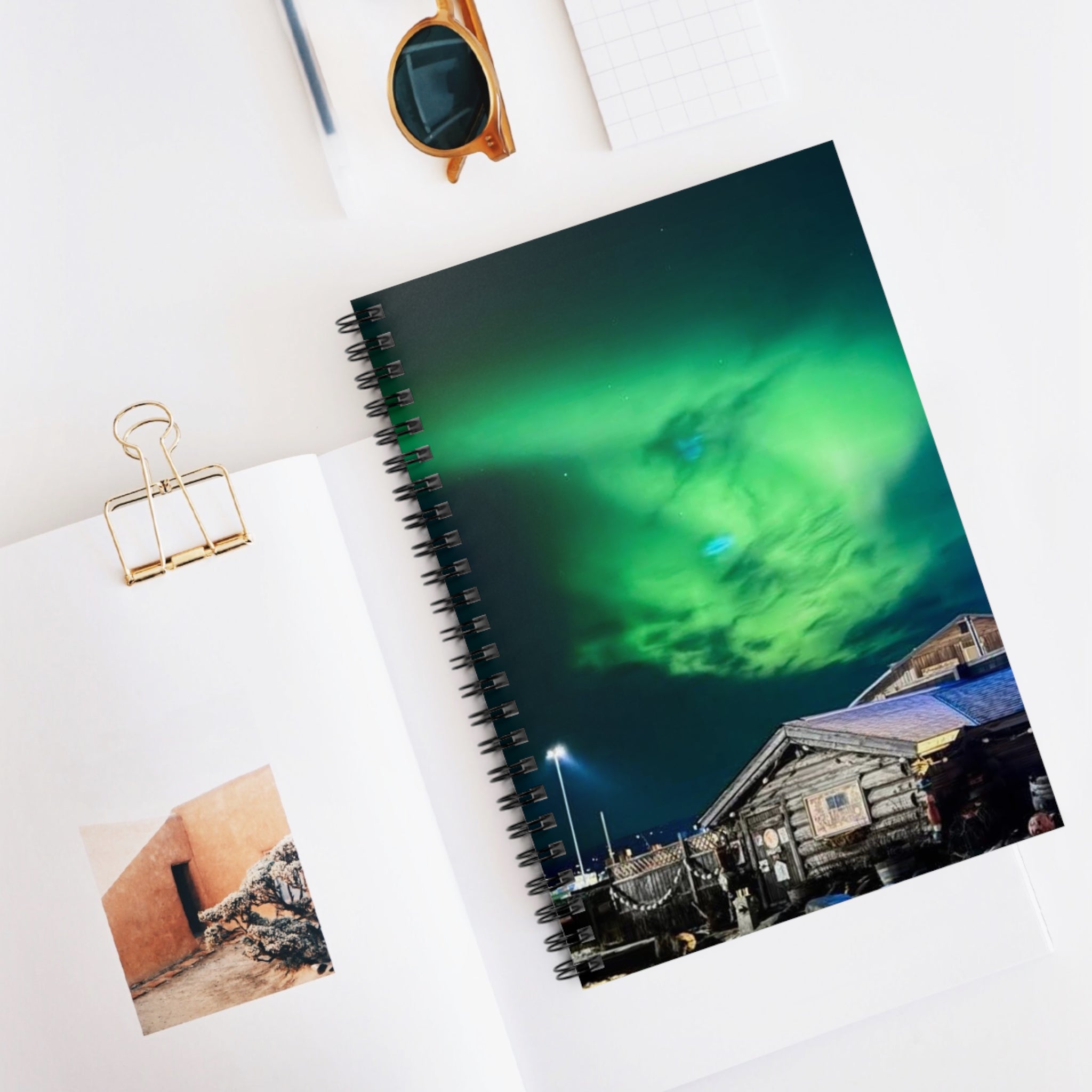 Aurora Borealis Spiral Notebook – Ruled Journal with Northern Lights Cover