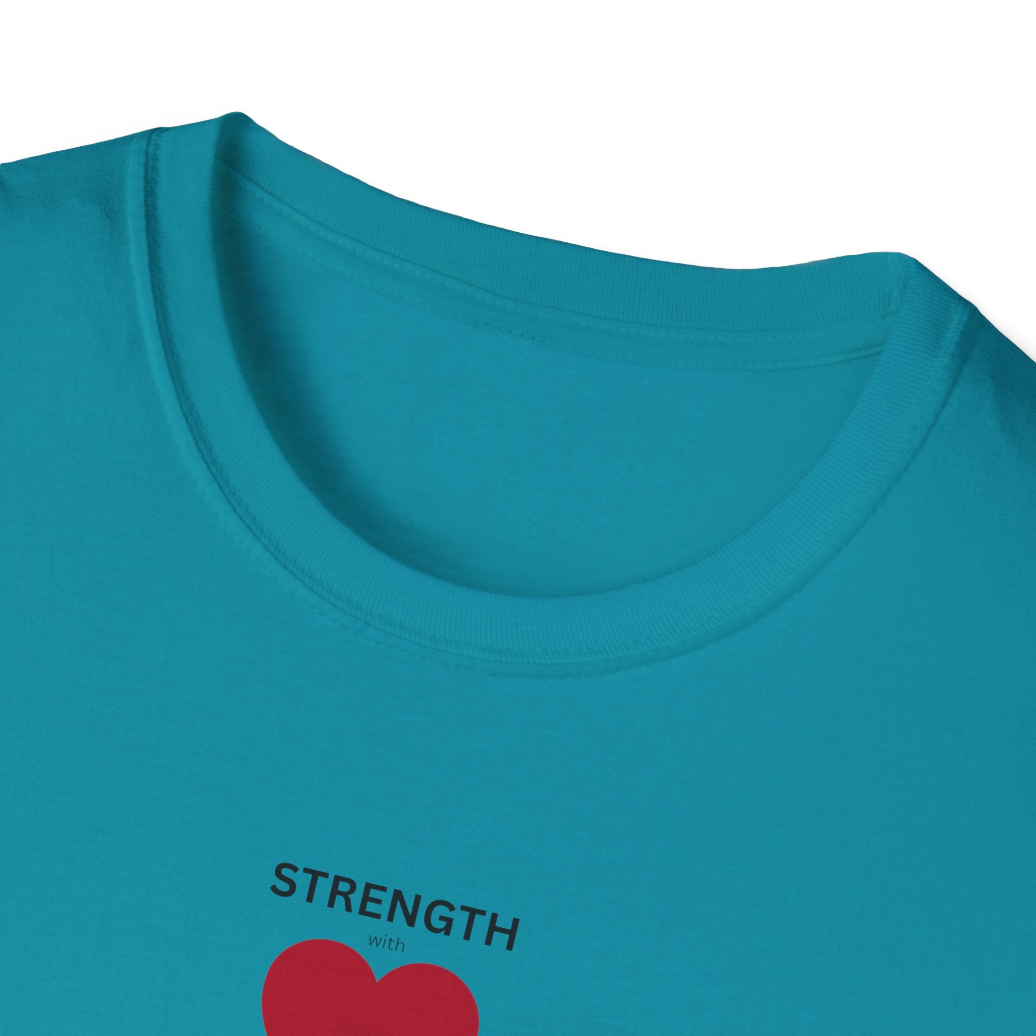 Strength Heart T-Shirt | Small Red Heart Chest Design