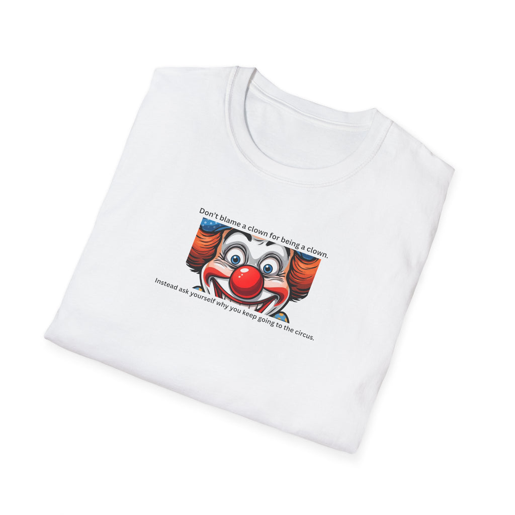 Clown Face Illustration T-Shirt | Retro Circus Graphic