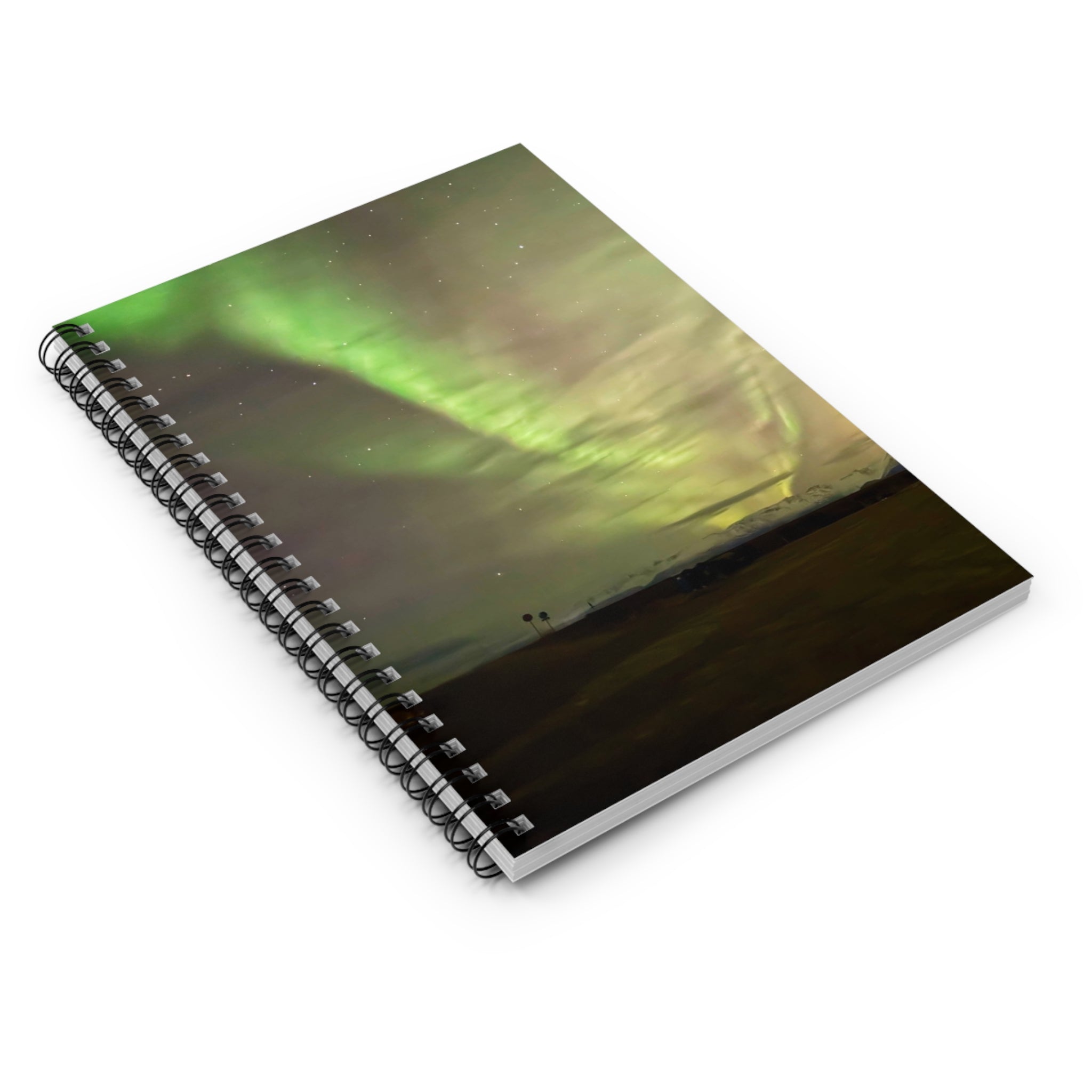 Aurora Night Spiral Notebook – Ruled Journal for Notes & Travel Logs