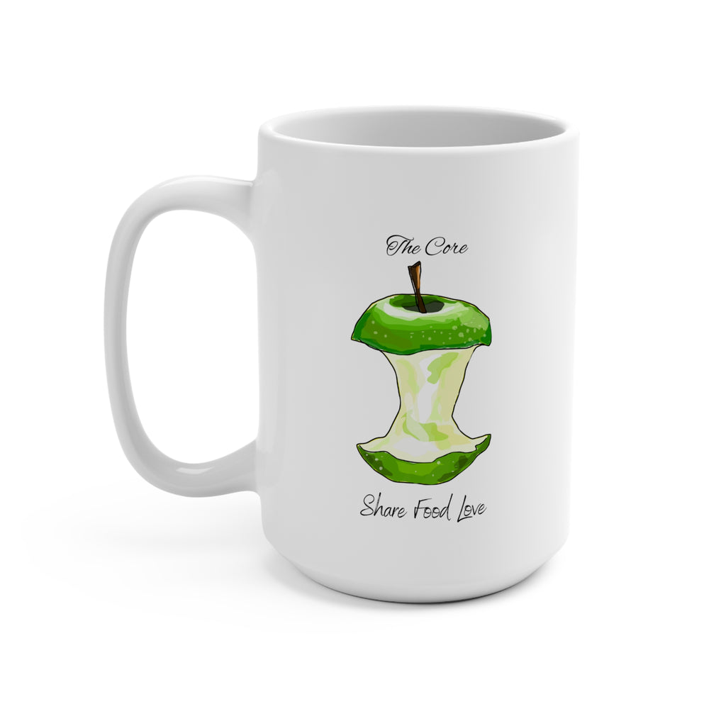 'The Core' Green Apple Core Design | 15oz mug | Share Food Love Coffee Cup