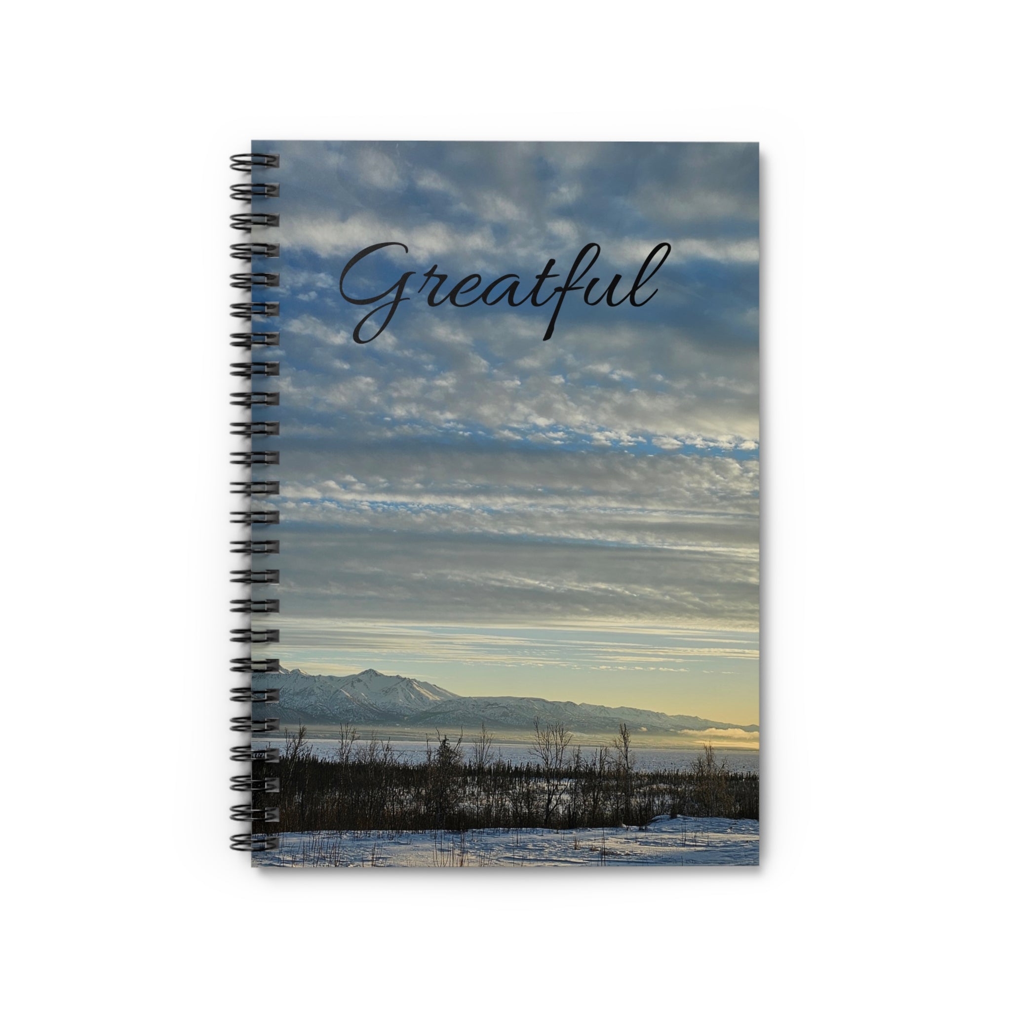 Grateful Mountain Sky Spiral Notebook | Ruled Journal
