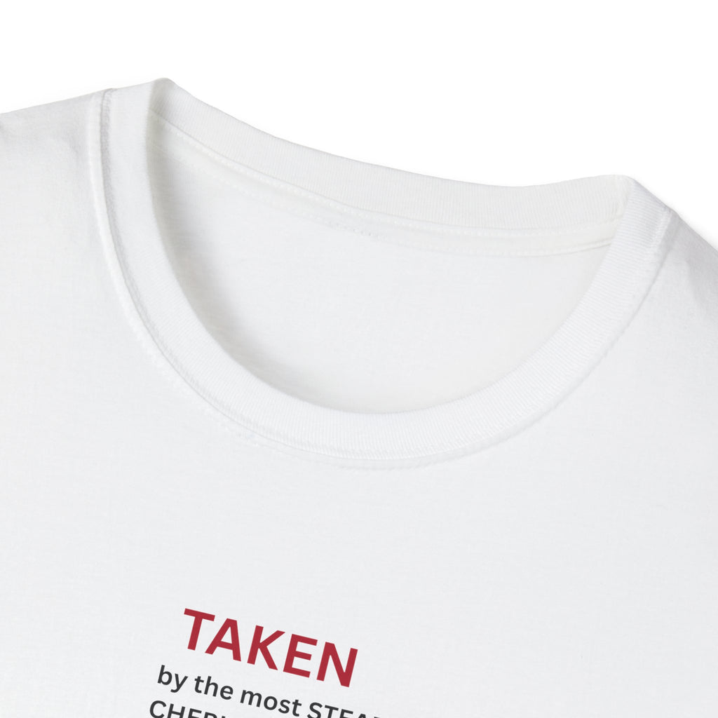 Taken: female version of her man's attributes, text T-Shirt | minimalist relationship quote tee