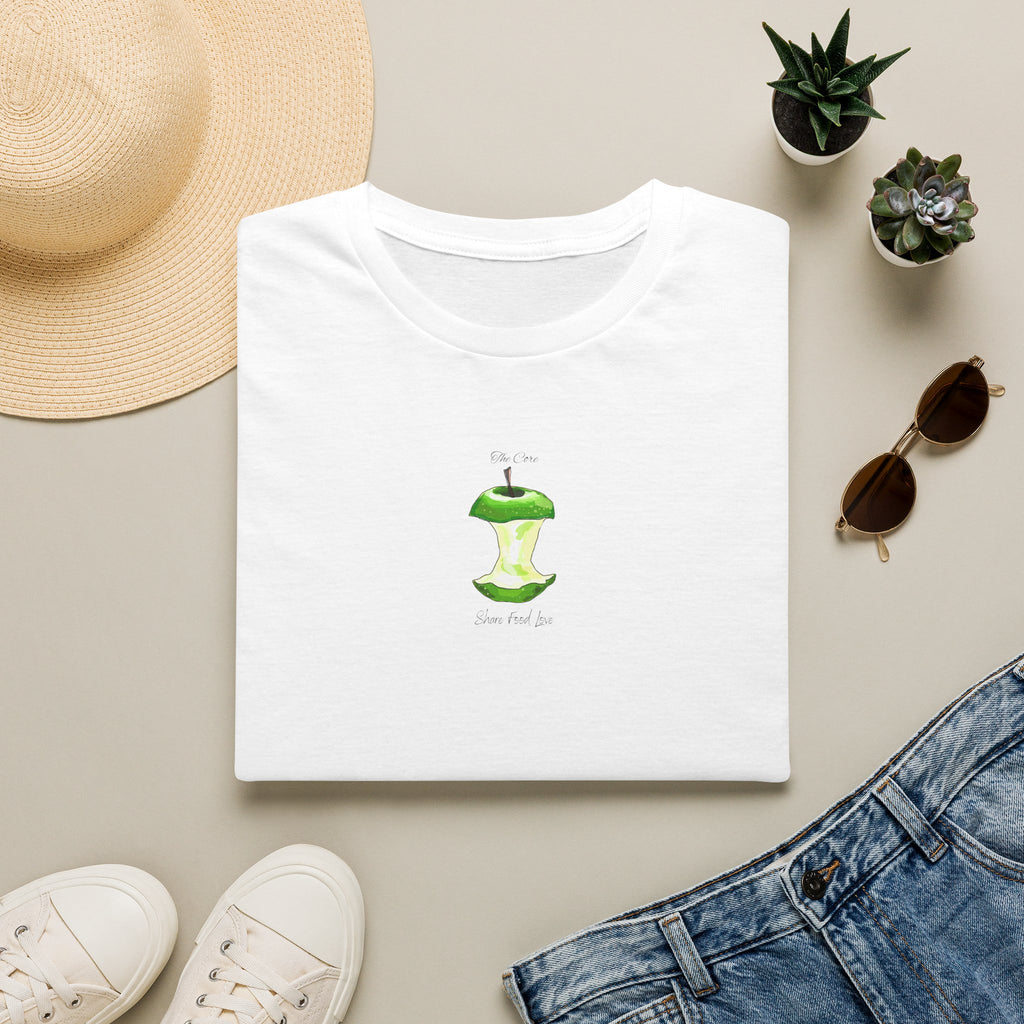 Apple Core Minimalist T‑Shirt — Cute Green Apple Core Graphic Tee 2