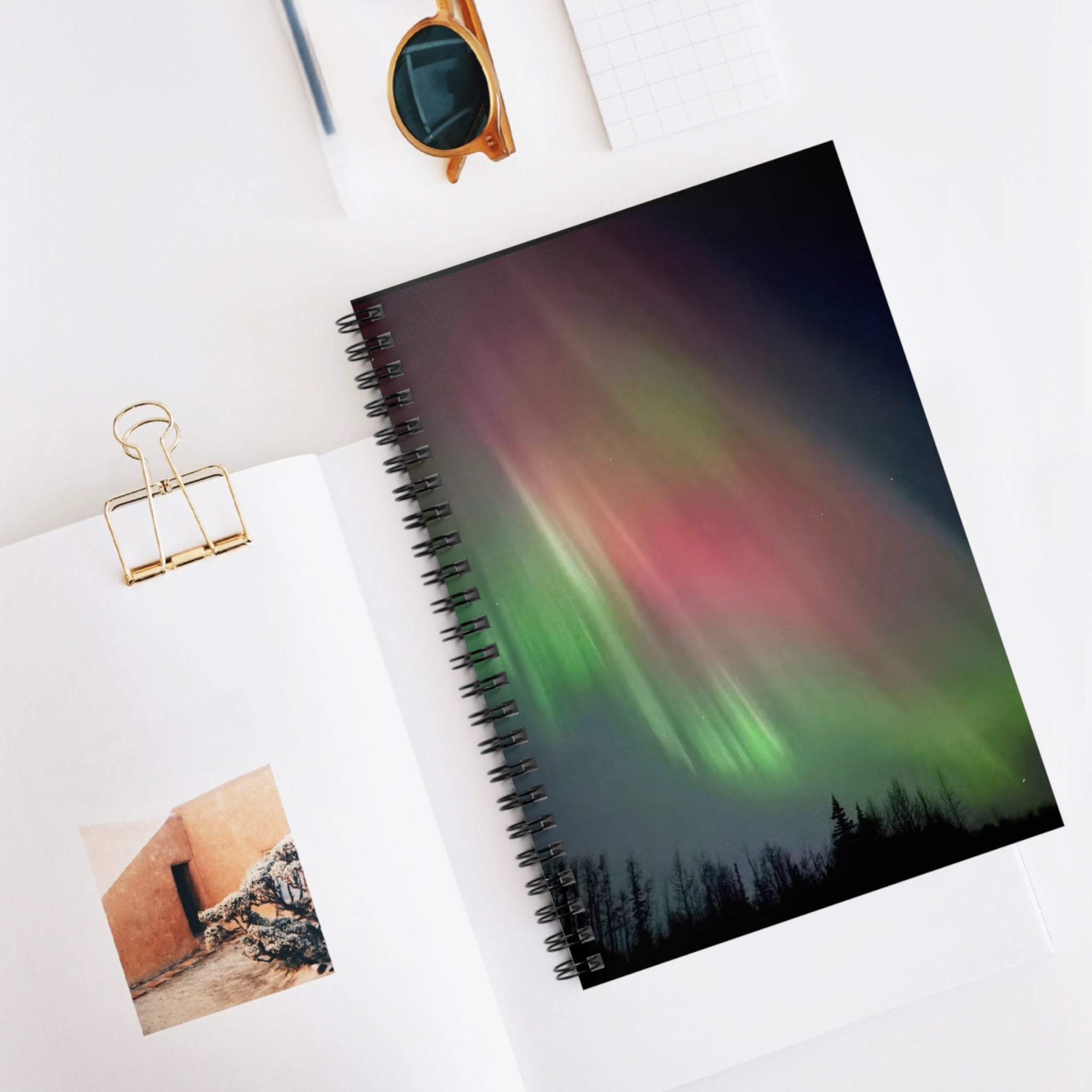 Aurora Night Spiral Notebook — Ruled Journal for Stargazers & Nature Lovers
