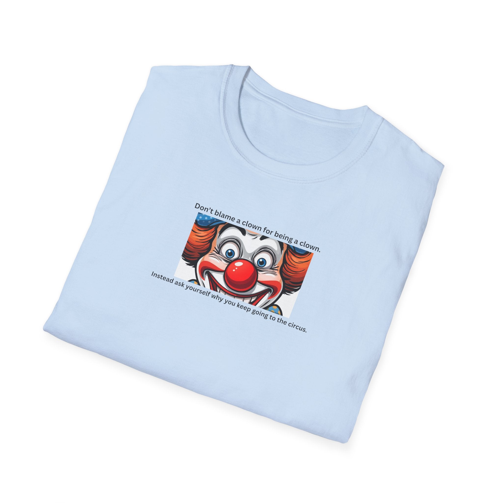 Clown Face Illustration T-Shirt | Retro Circus Graphic