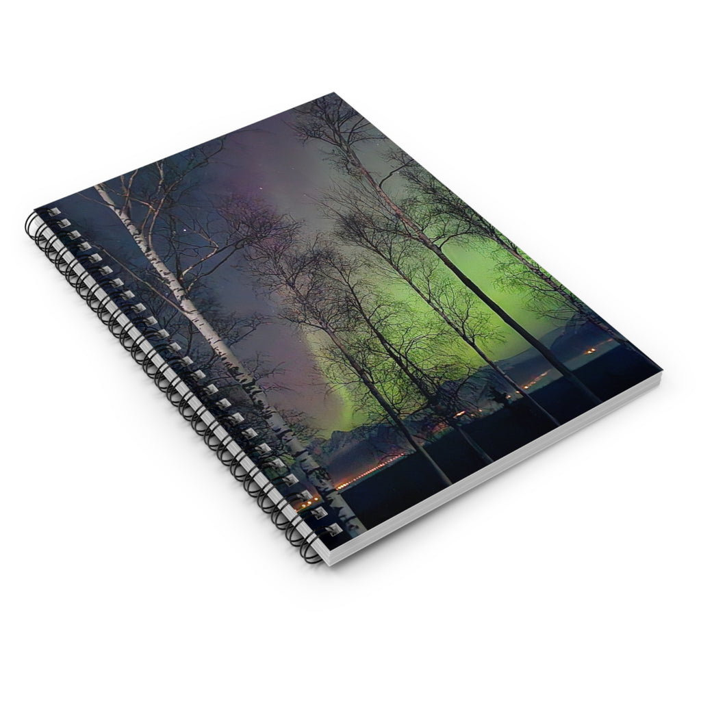 Aurora Borealis Birch Trees Spiral Notebook | Ruled Journal