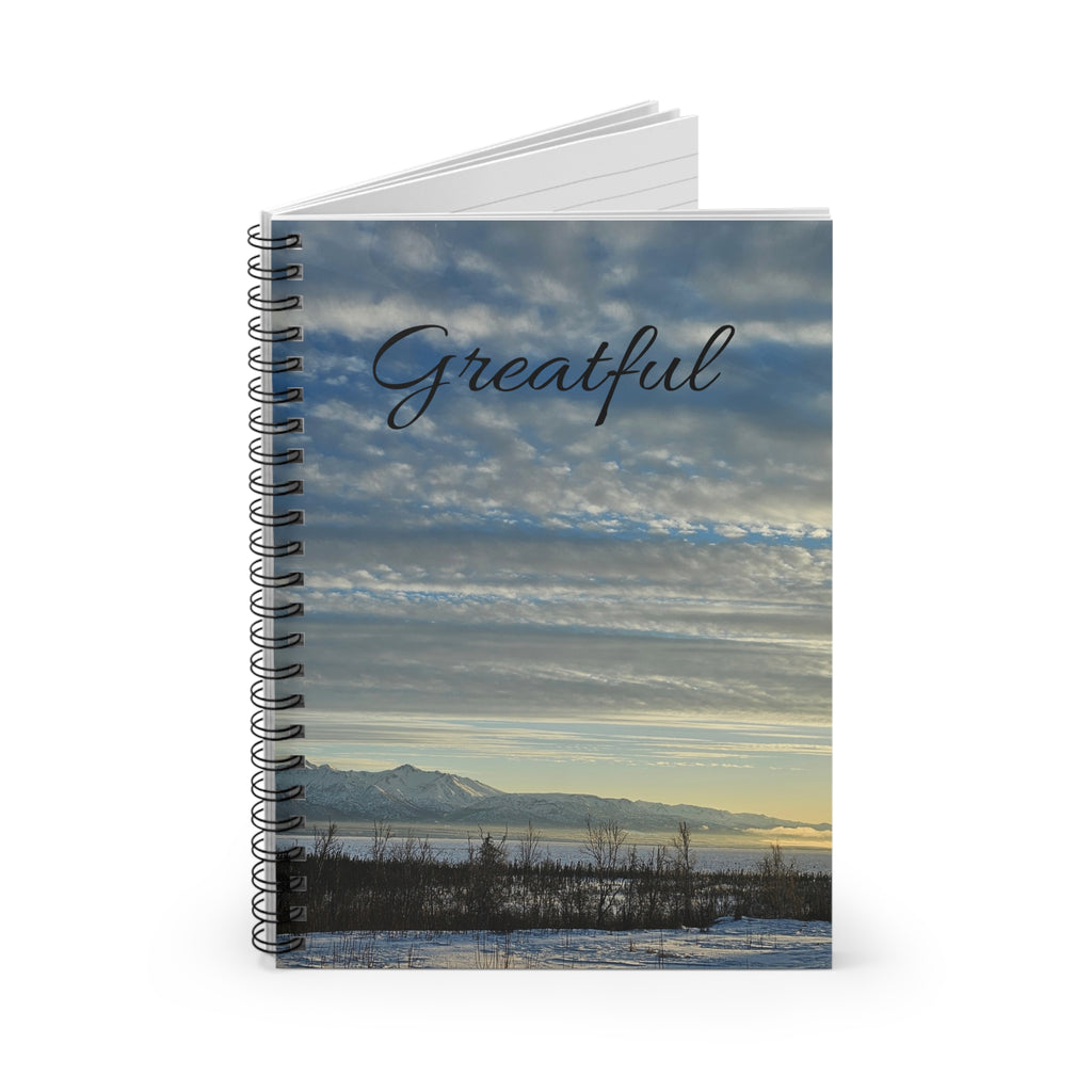Grateful Mountain Sky Spiral Notebook | Ruled Journal