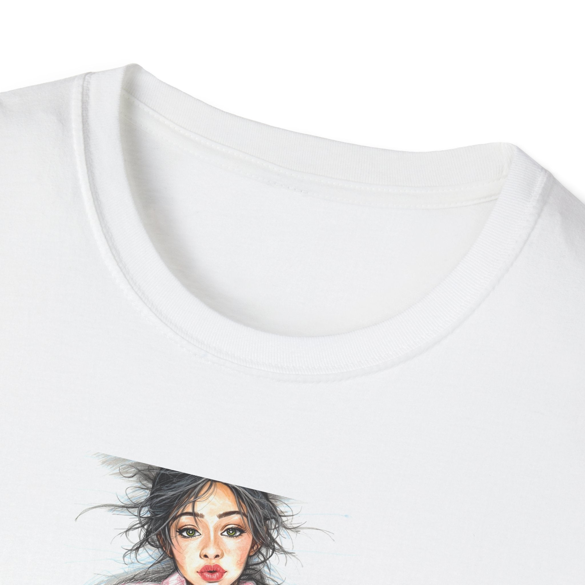 Coffee is not enough, lightening  — Painterly Portrait Graphic Tee (stylized female face)