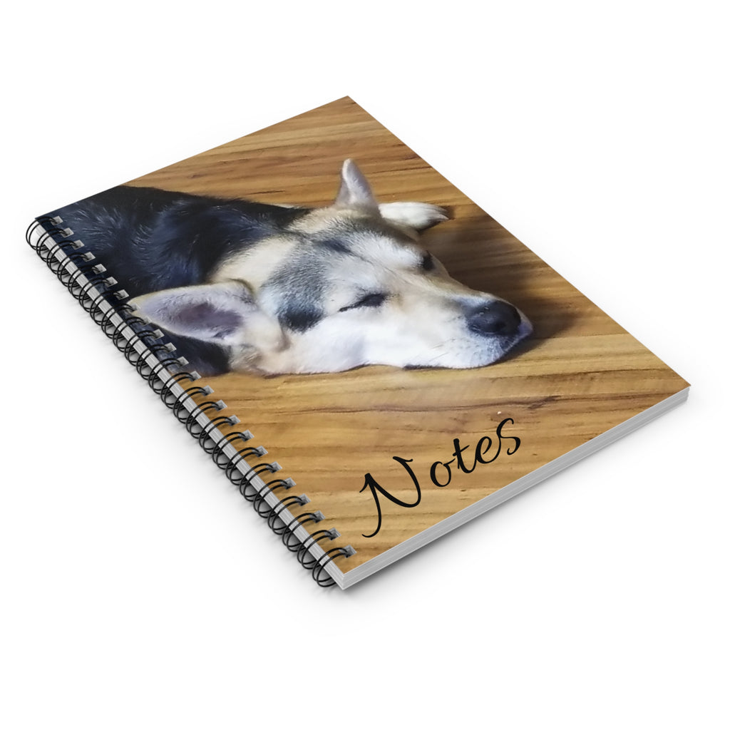 Sleeping Husky Notes Spiral Notebook | Ruled Journal