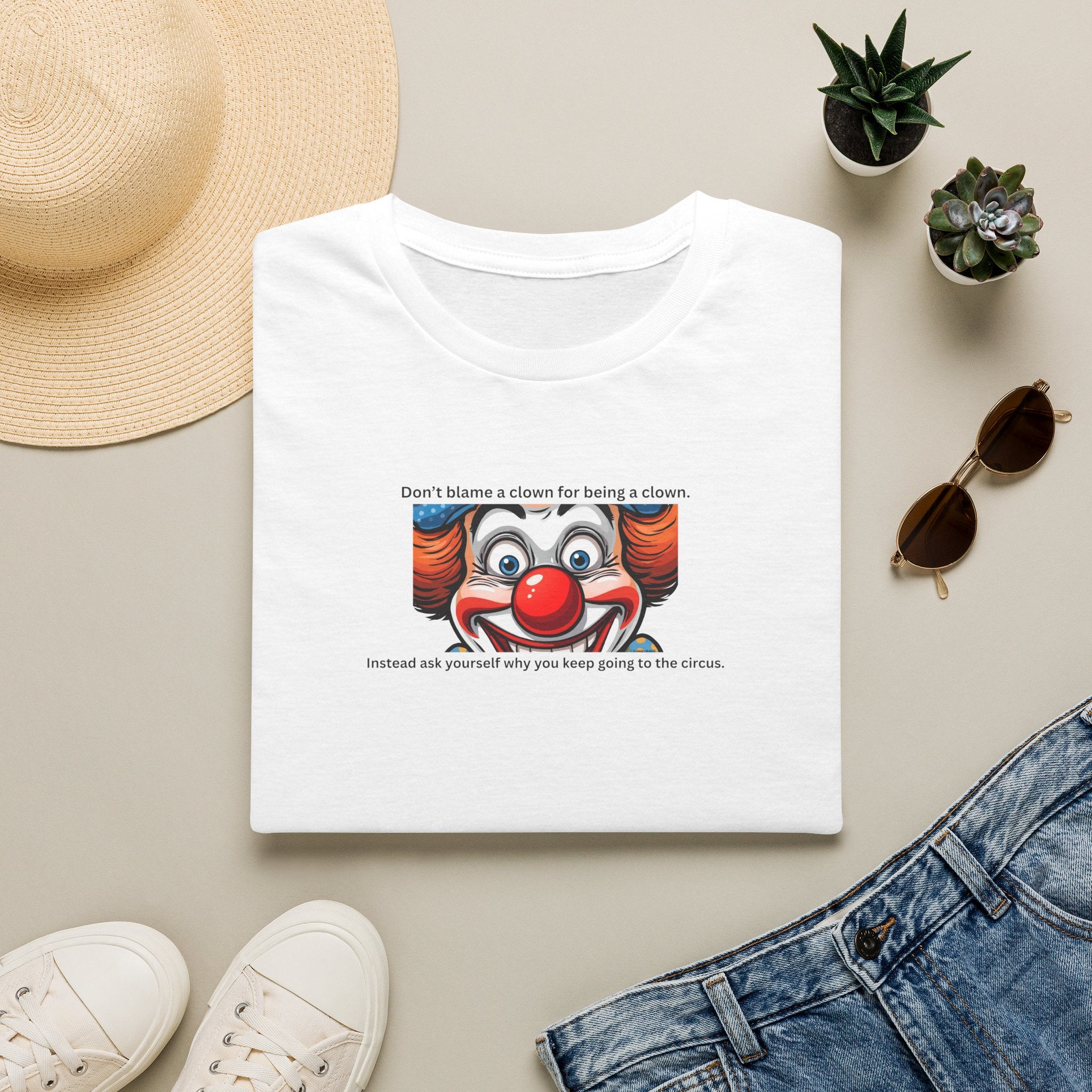 Clown Face Illustration T-Shirt | Retro Circus Graphic 2