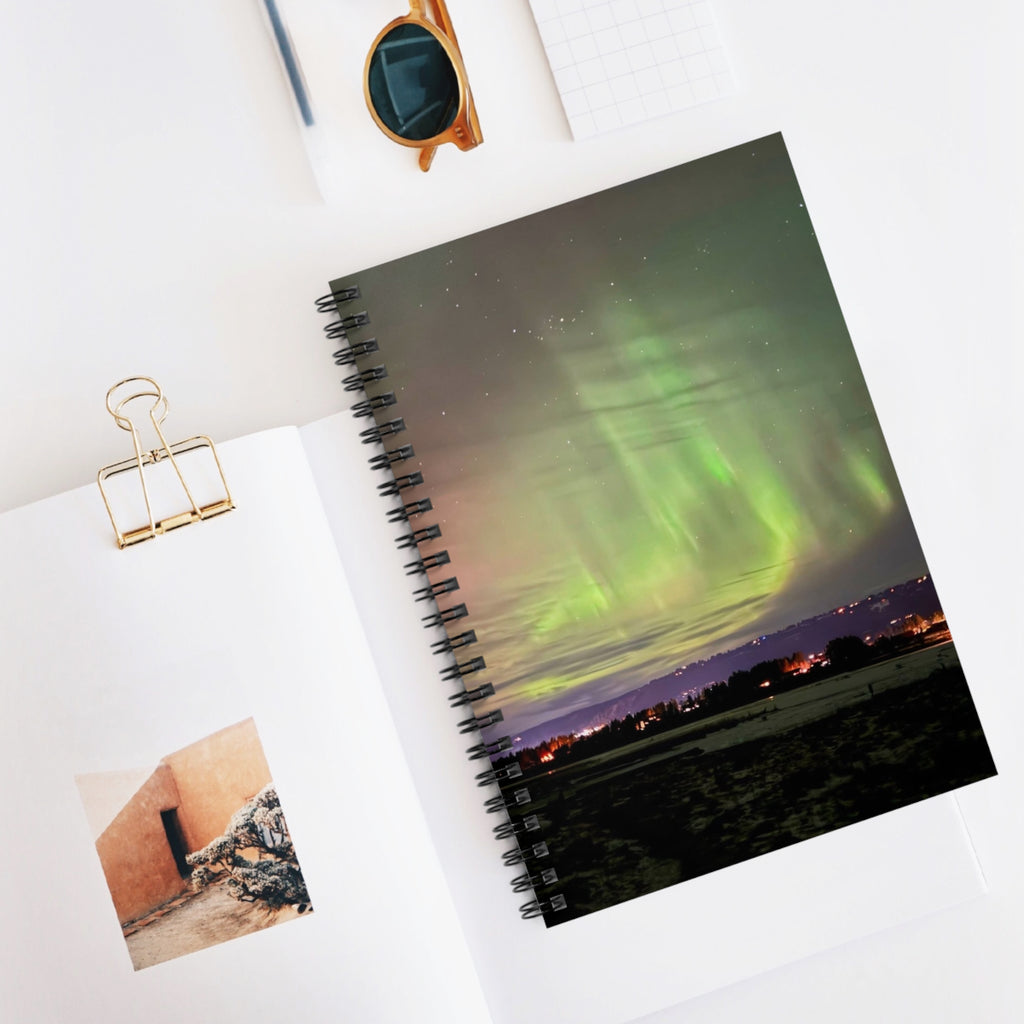 Aurora Northern Lights Spiral Notebook – Ruled Journal for Travel, Nature & Astronomy Lovers