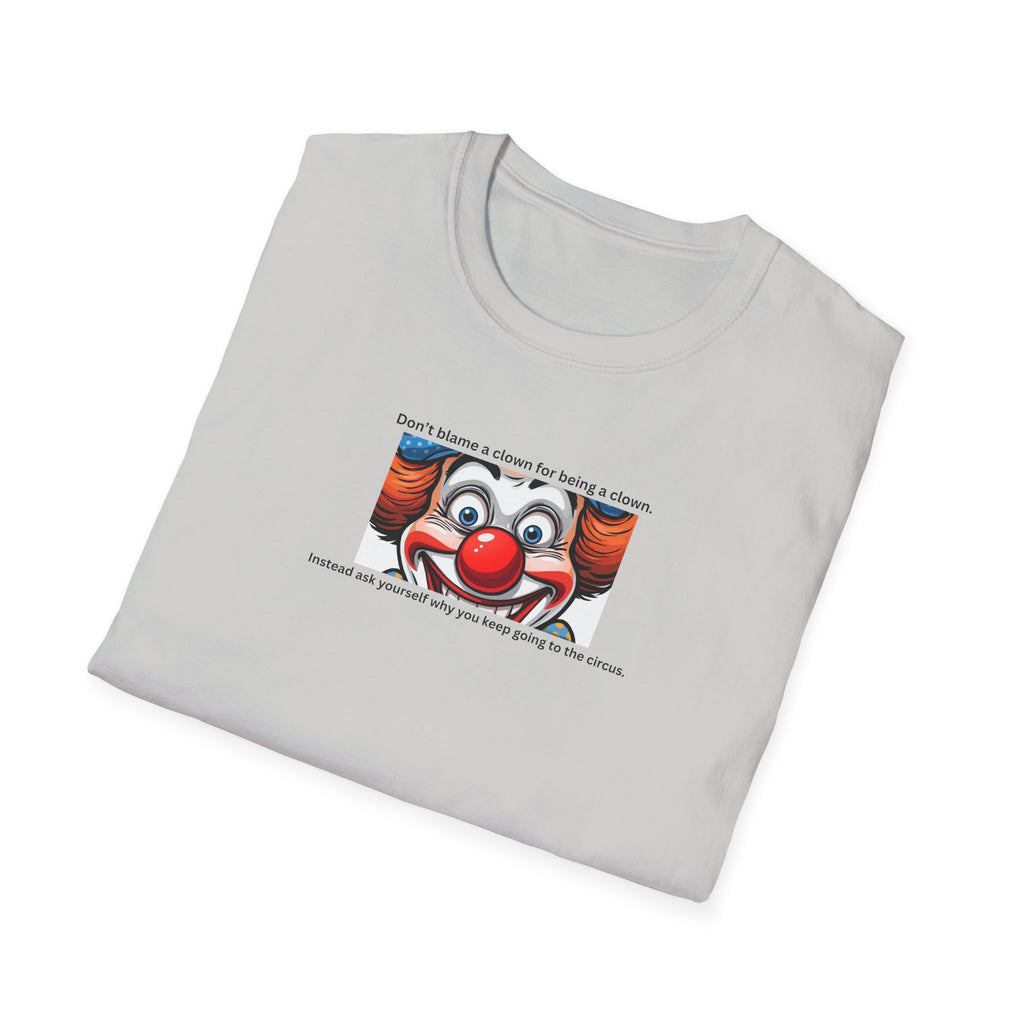 Clown Face Illustration T-Shirt | Retro Circus Graphic