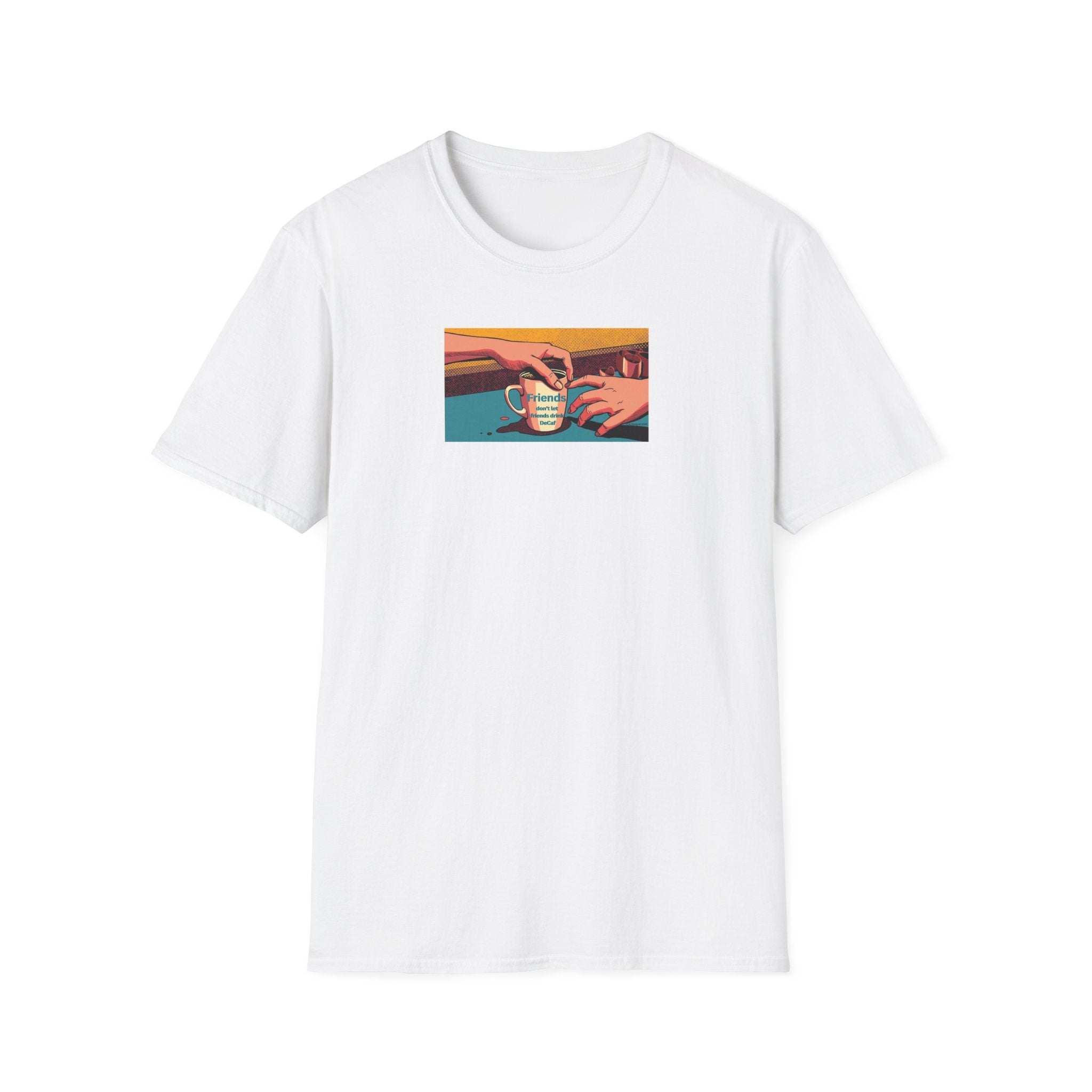 Friends don't let friends... T-Shirt | Retro Coffee Art, Warm Morning Illustration