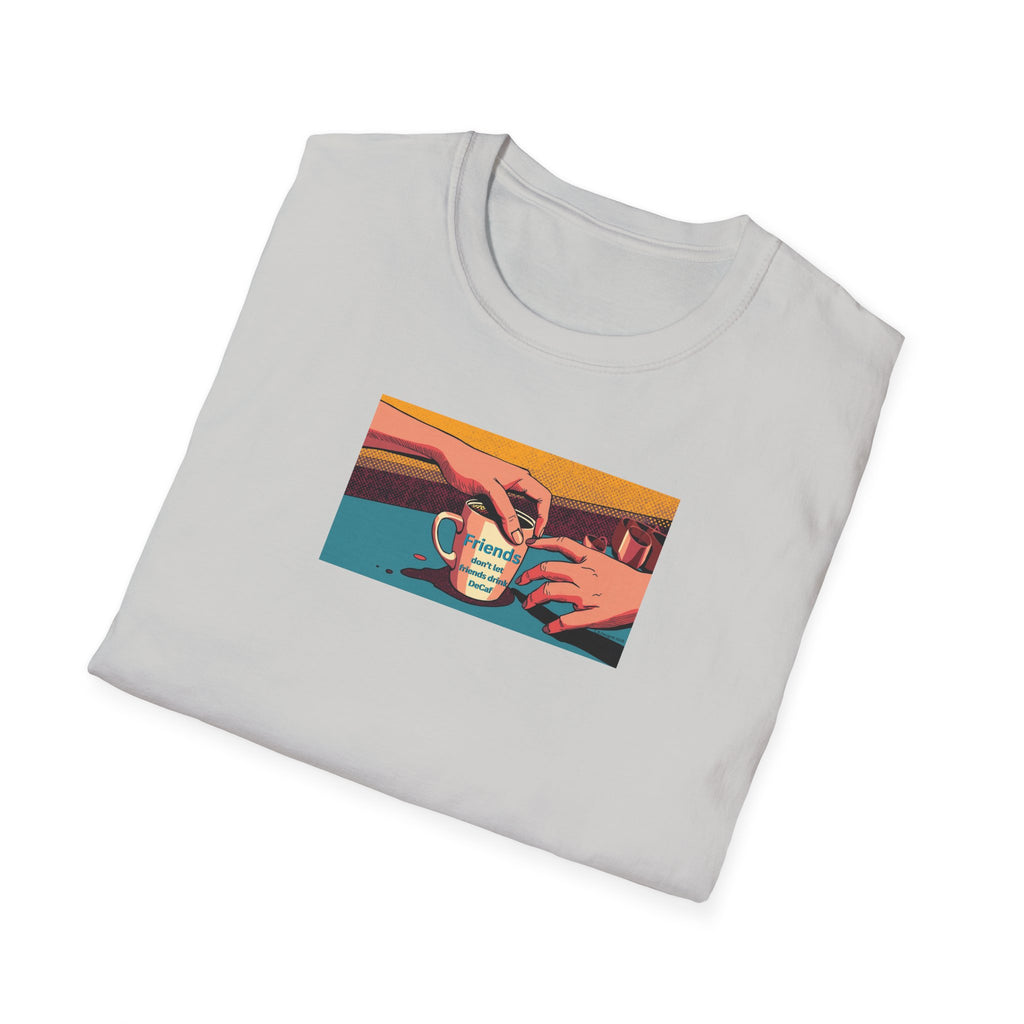 Friends don't let friends... T-Shirt | Retro Coffee Art, Warm Morning Illustration