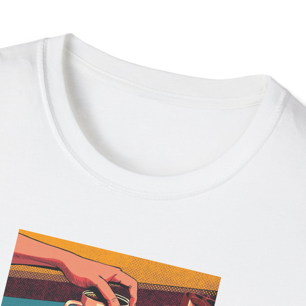 Friends don't let friends... T-Shirt | Retro Coffee Art, Warm Morning Illustration