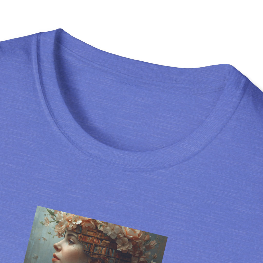Floral into the library T-Shirt | Woman Face Art, Botanical Hair