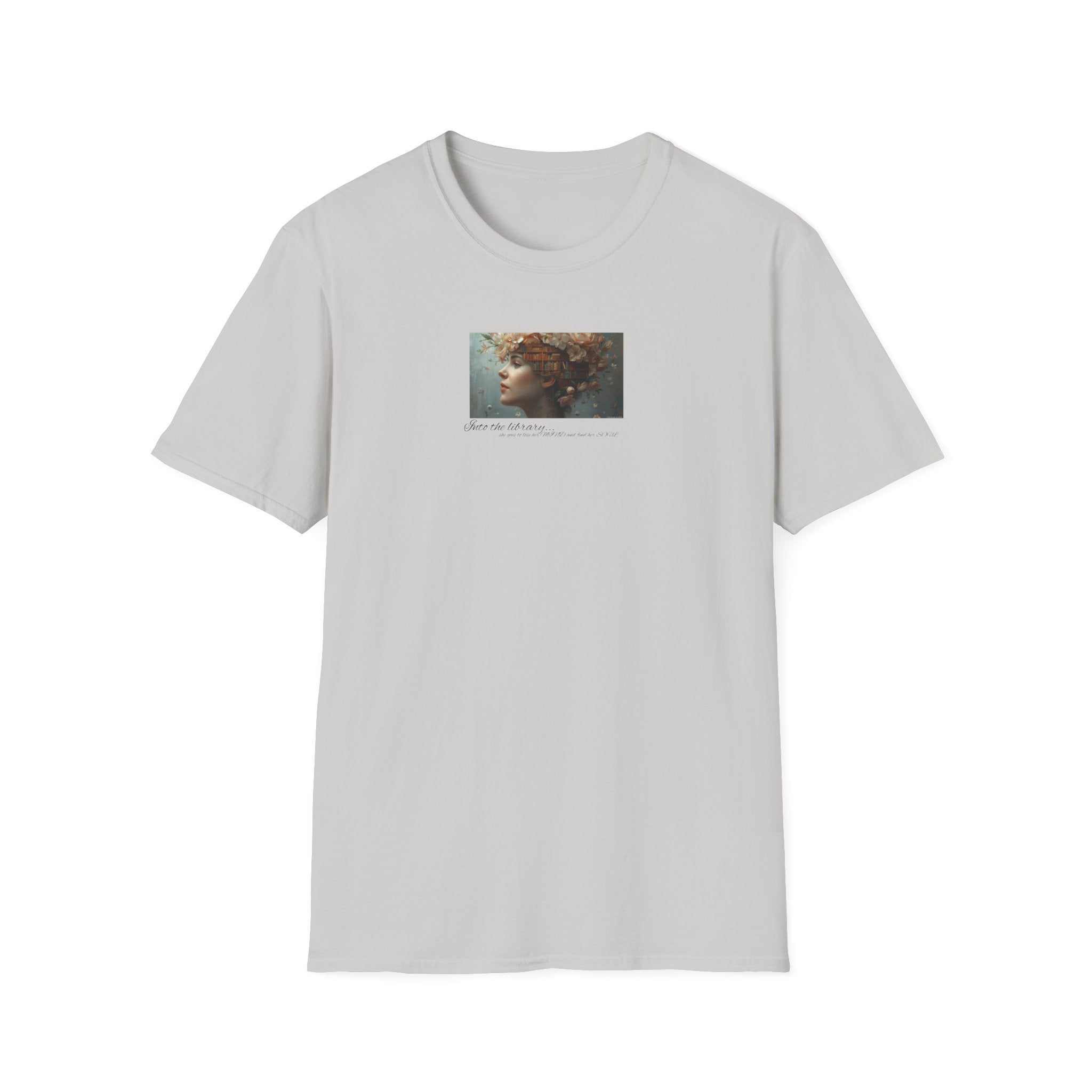 Floral into the library T-Shirt | Woman Face Art, Botanical Hair