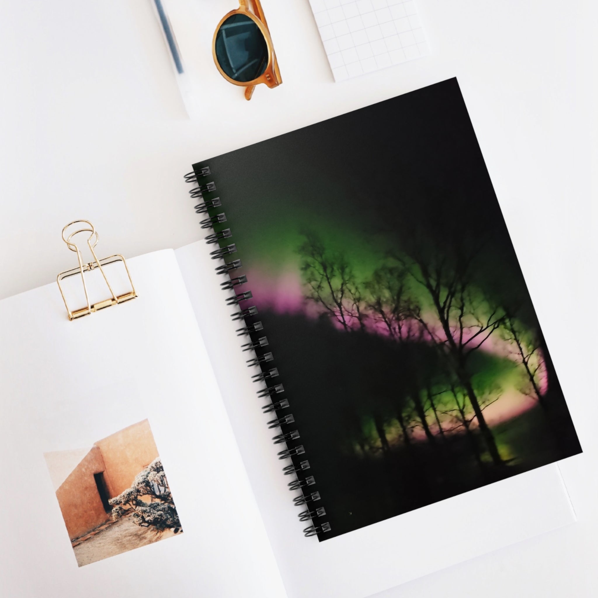 Aurora Night Spiral Notebook — Ruled Journal with Northern Lights Cover2