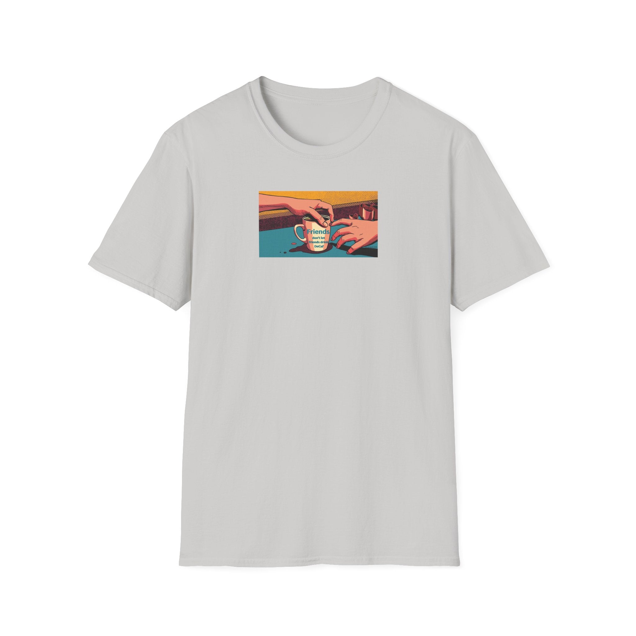 Friends don't let friends... T-Shirt | Retro Coffee Art, Warm Morning Illustration