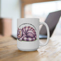 Cheshire Cat Illustration Mug 15oz | Whimsical Striped Cat Art 2