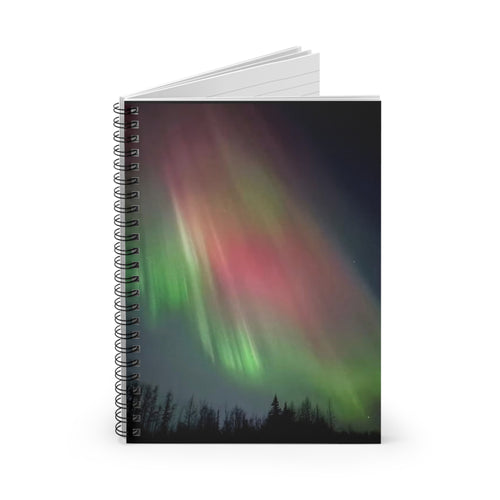 Aurora Night Spiral Notebook — Ruled Journal for Stargazers & Nature Lovers