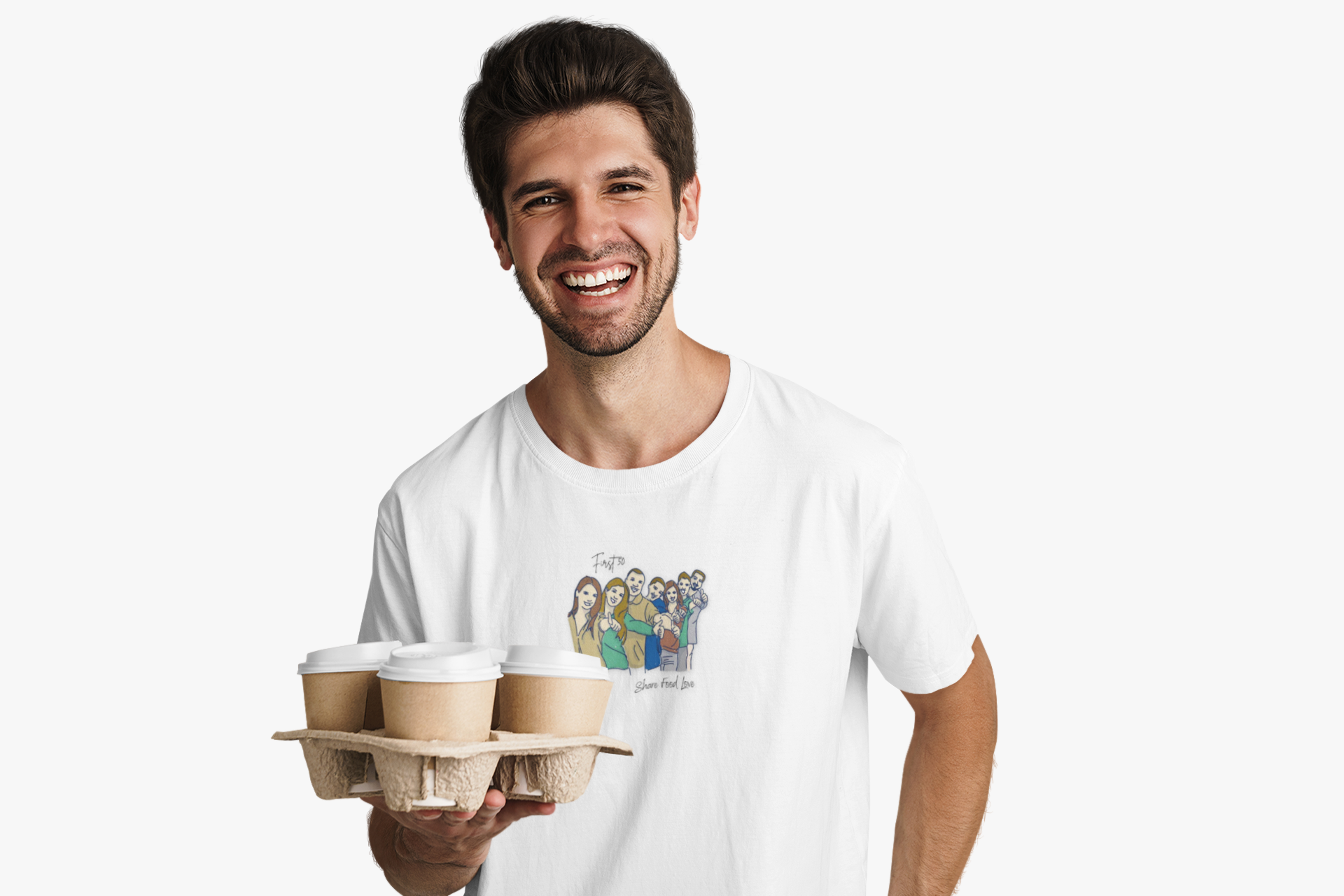 Group Portrait 'First 50' Tee — Share Food Love Crew T-Shirt