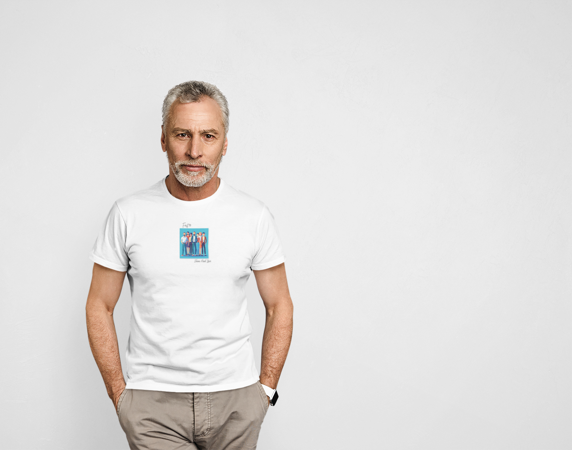 First 50 Photo Tee — Retro Group Portrait | "Share food Love" Graphic T-Shirt