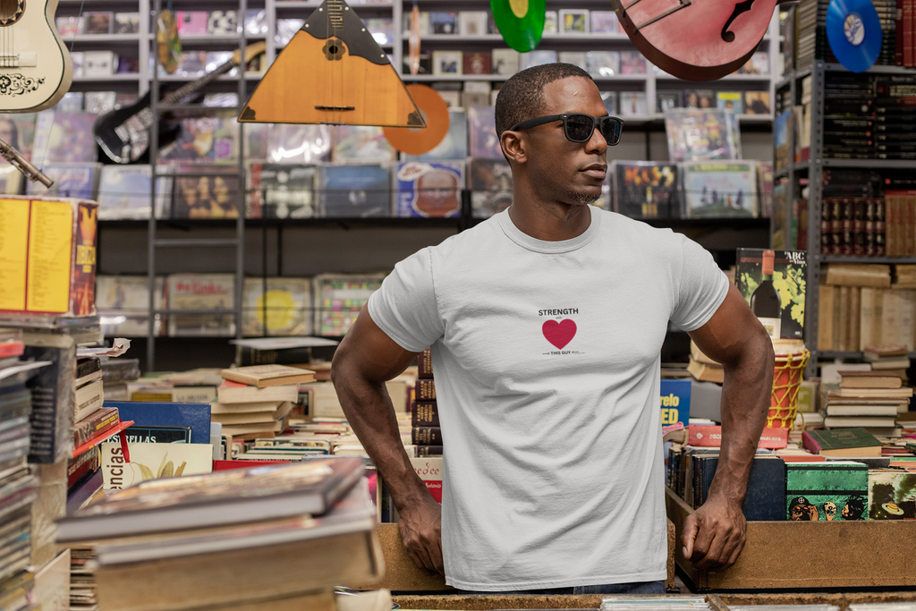 Strength Heart T-Shirt | Small Red Heart Chest Design 2?