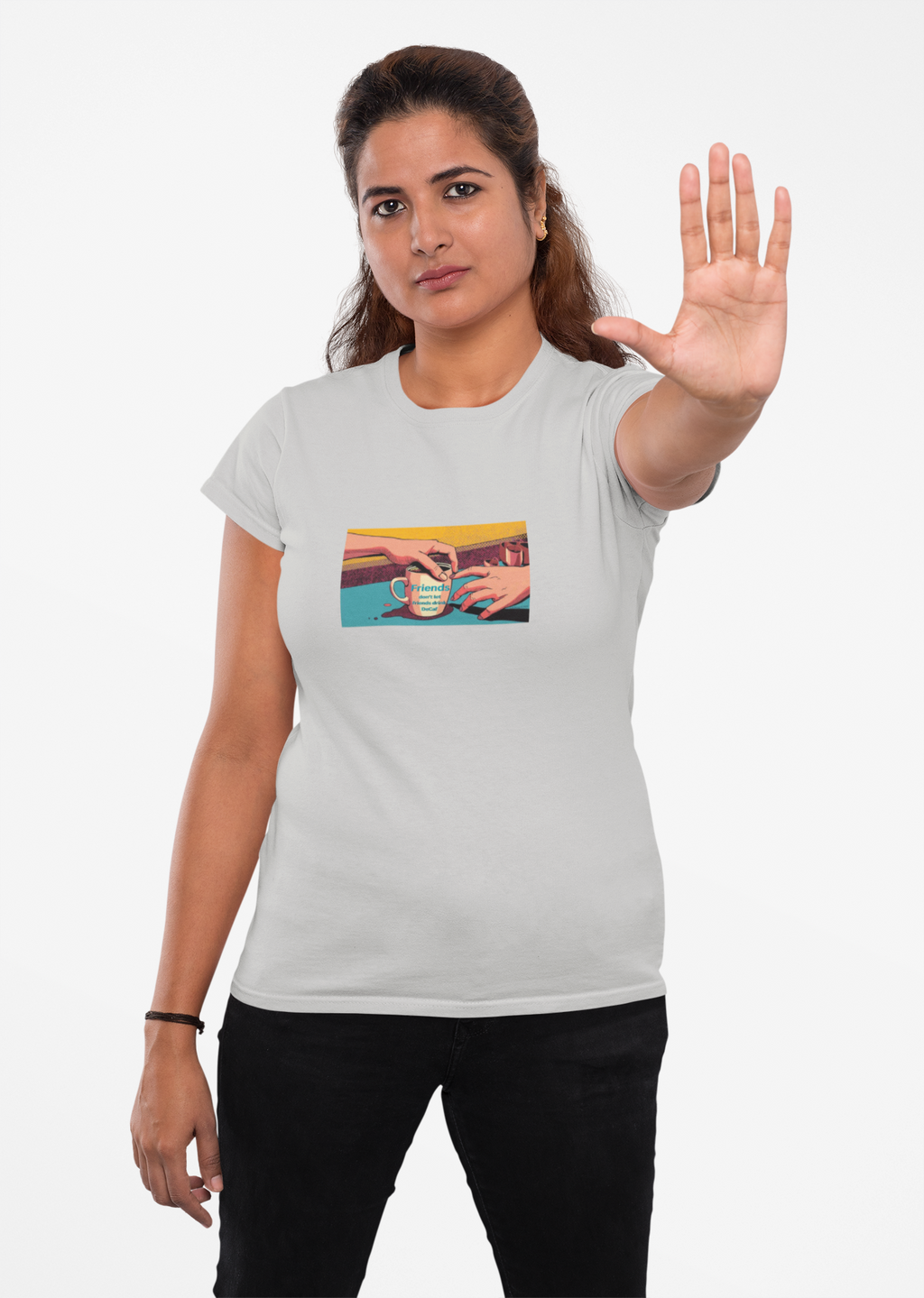 Friends don't let friends... T-Shirt | Retro Coffee Art, Warm Morning Illustration 2