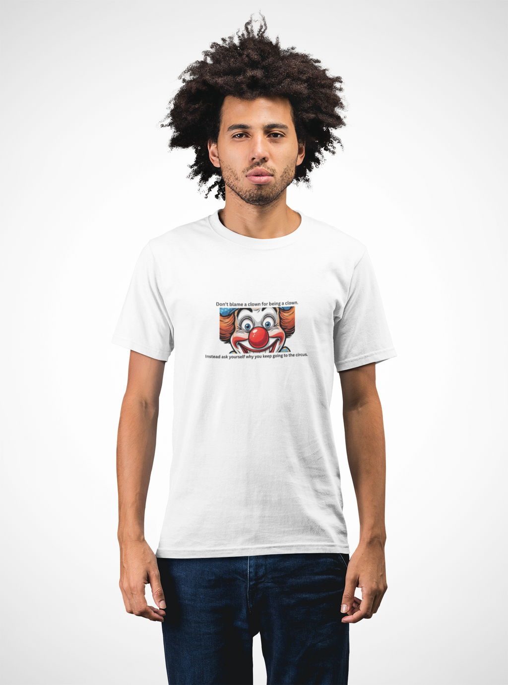 Clown Face Illustration T-Shirt | Retro Circus Graphic 2