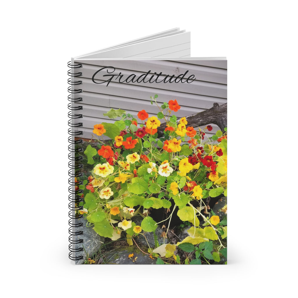 Nasturtium Flowers Gratitude Spiral Notebook | Ruled Journal