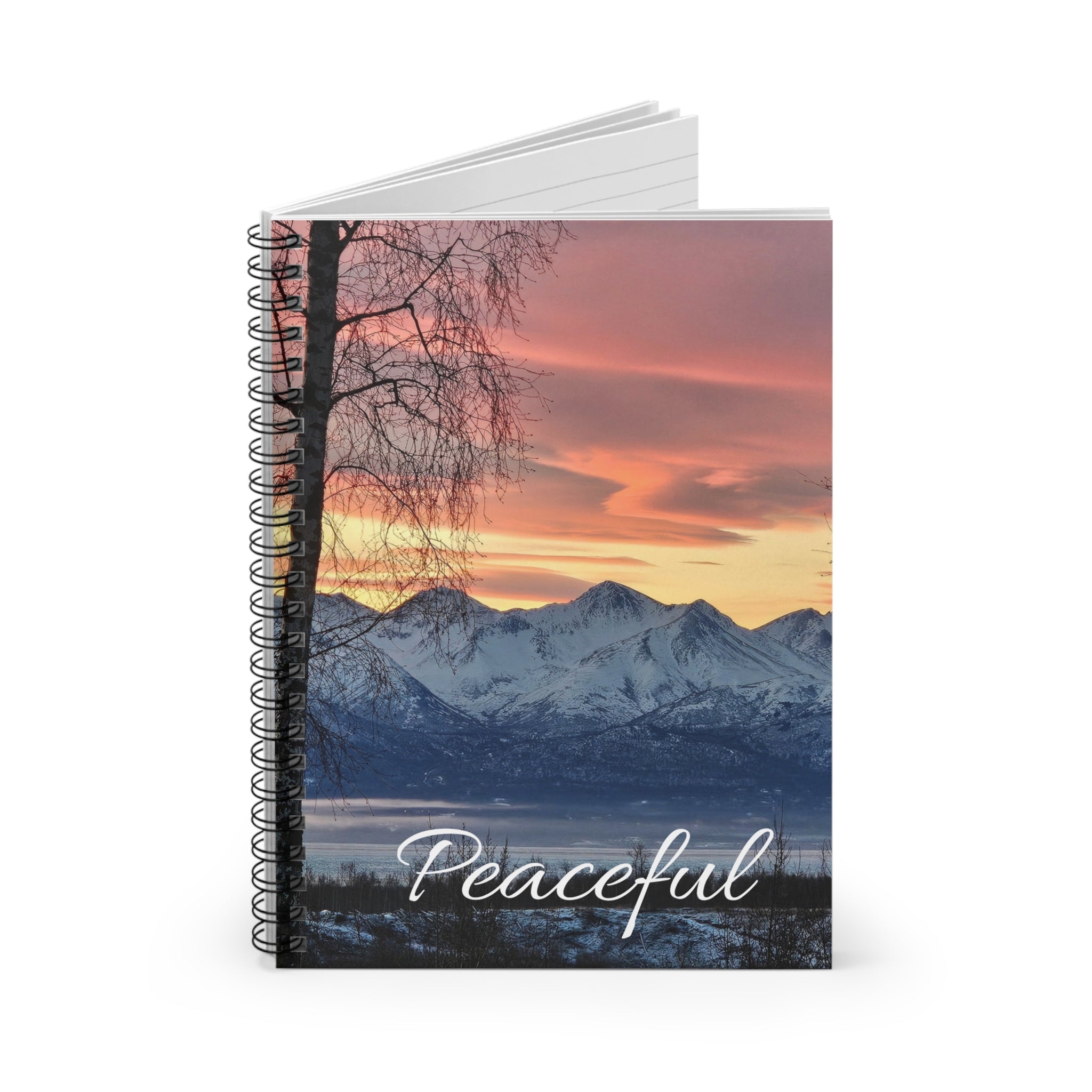 Peaceful Mountain Sunset Spiral Notebook | Ruled Journal