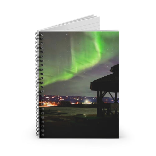 Aurora Night Spiral Notebook — Lined Journal for Travel, Nature & Stargazing Notes