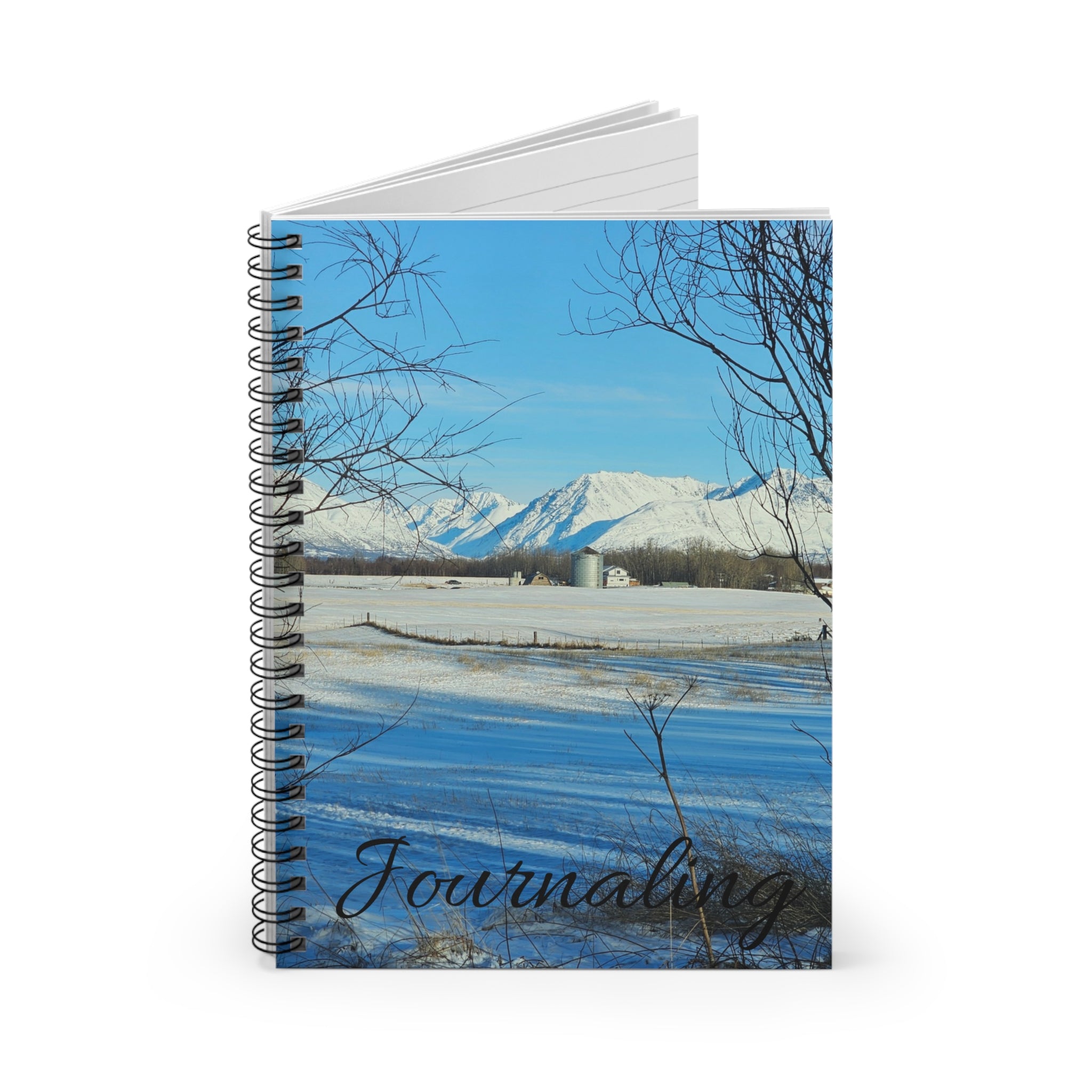 Snowy Mountain Landscape Journaling Spiral Notebook | Ruled Notebook
