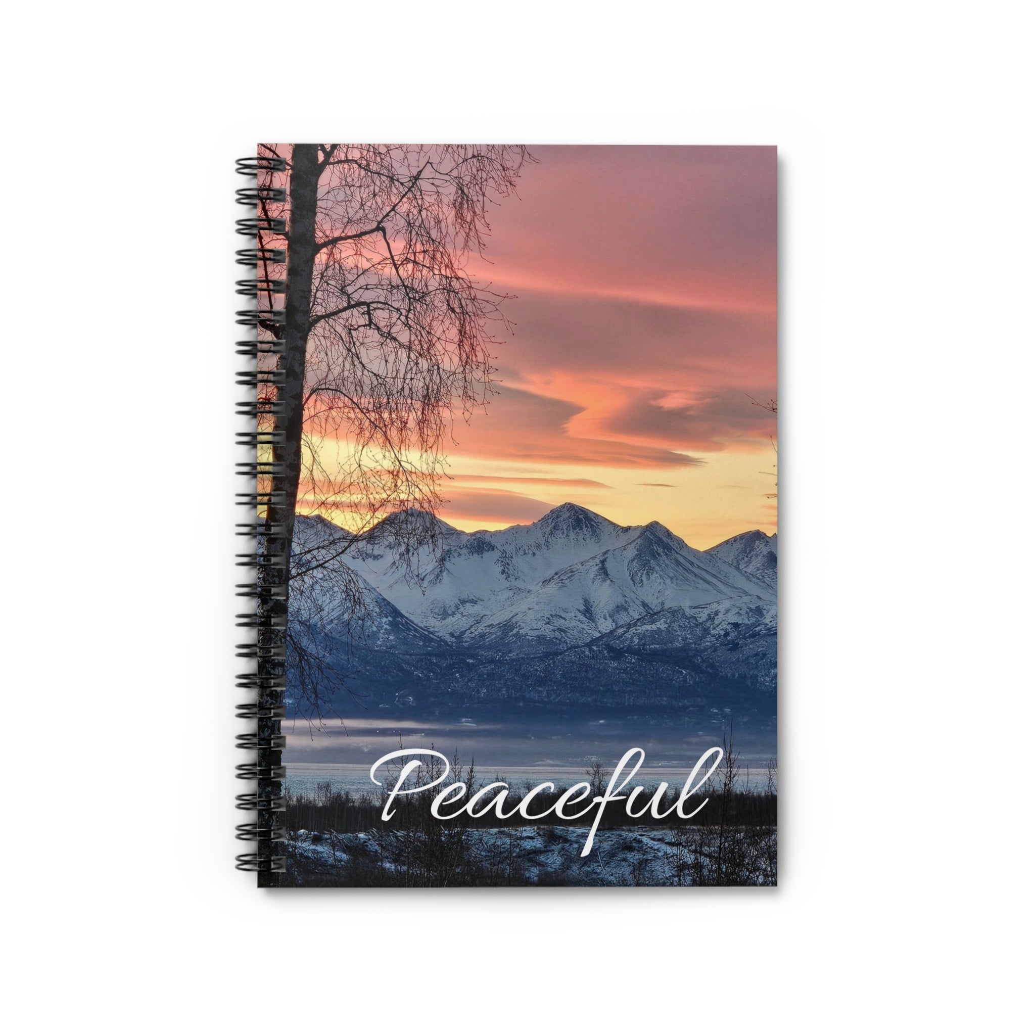 Peaceful Mountain Sunset Spiral Notebook | Ruled Journal