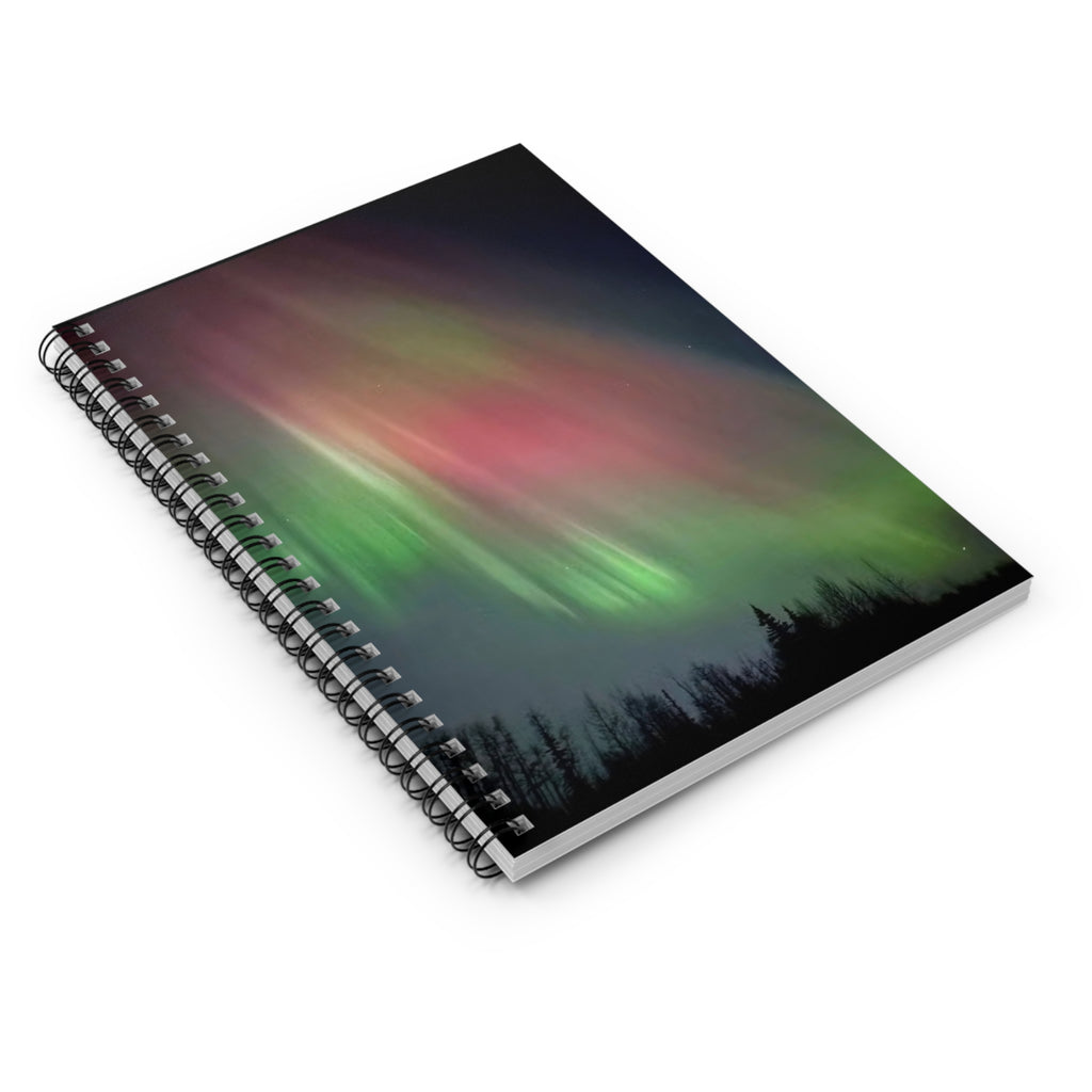 Aurora Night Spiral Notebook — Ruled Journal for Stargazers & Nature Lovers